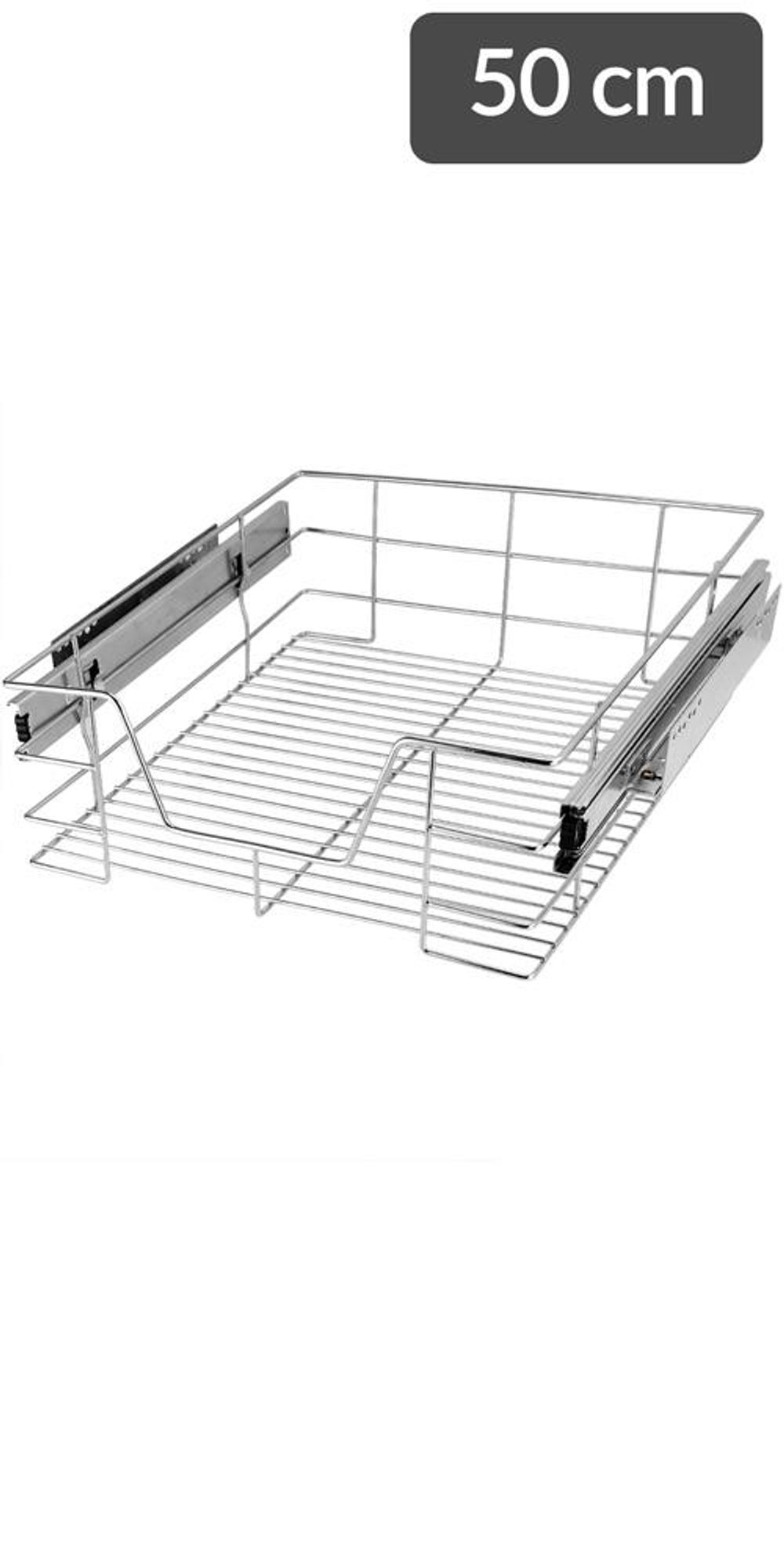 CASARIA® Teleskopschublade Ausziehbare Schublade Küche 60cm 20kg Belastbar Verchromt Korbauszug mit Zubehör Haushalt Küchenschrank Kleiderschrank