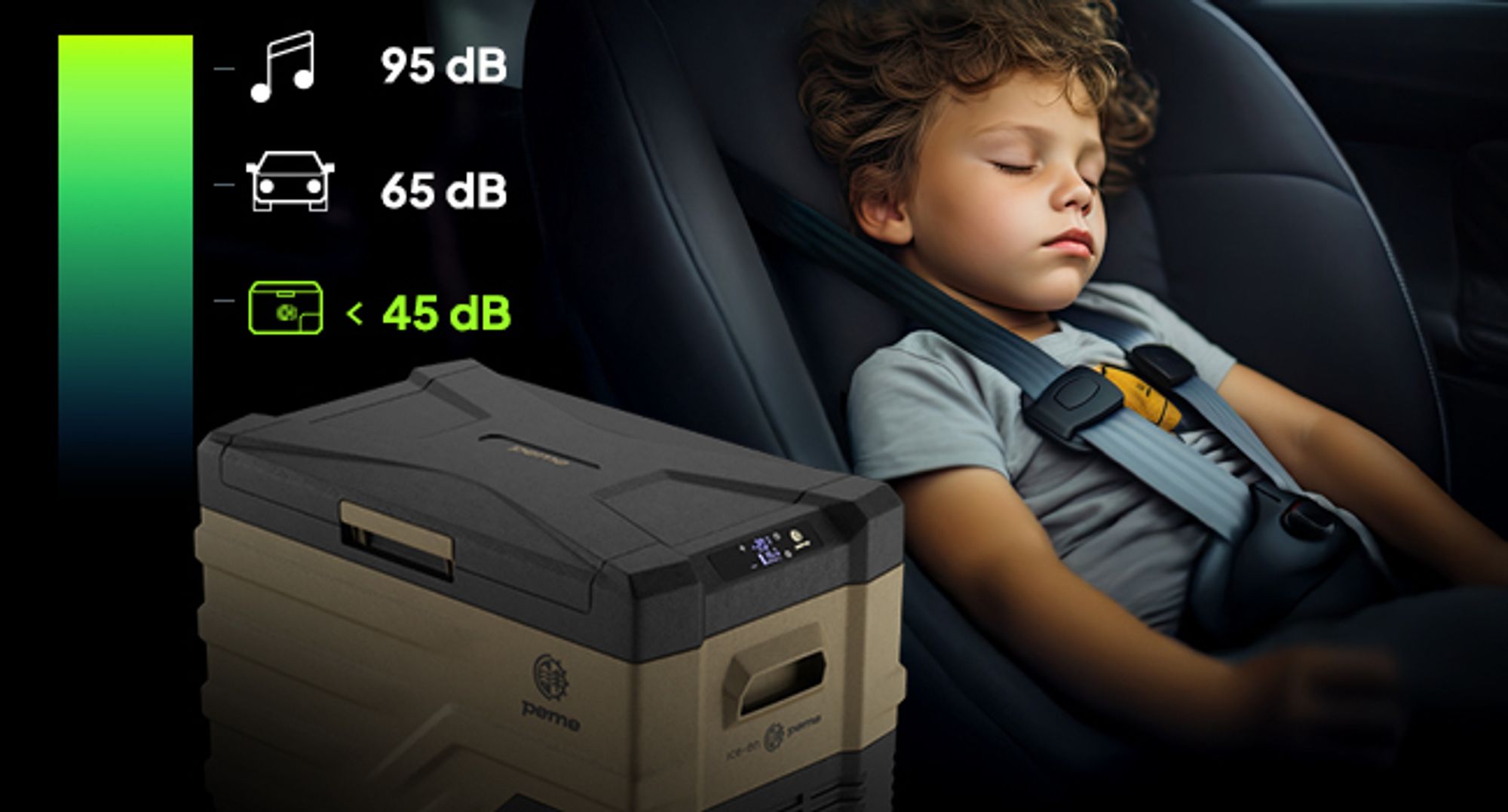 PEME Quest 40 Kompressor Kühlbox 35L Sand Storm Autokühlschrank Elektrische Gefrierbox LKW Auto Camping Kühlschrank App Outdoor -20°C outdoor