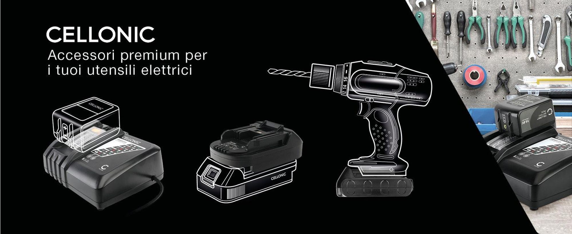 CELLONIC Adattatore per batteria compatibile con Milwaukee
