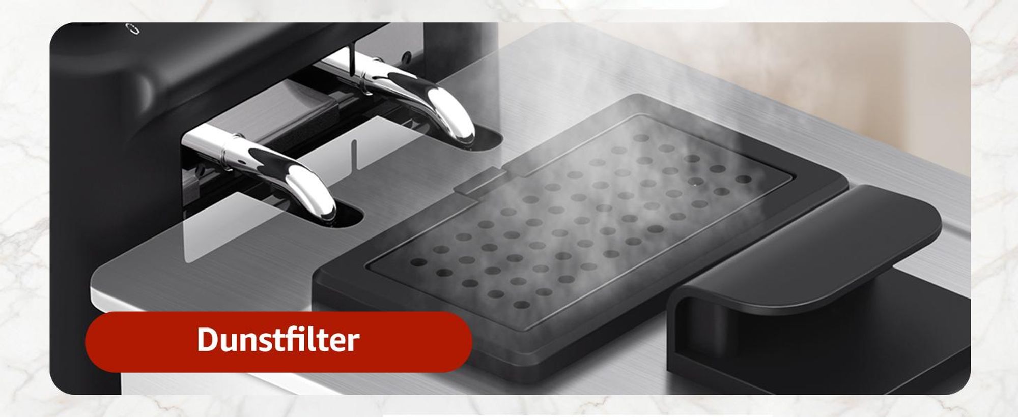 Aigostar - Semi-professionelle Fritteuse, Edelstahl, 2200W, 3L, Transparenter Deckel, Herausnehmbare Innenpfanne, Einstellbarer Thermostat