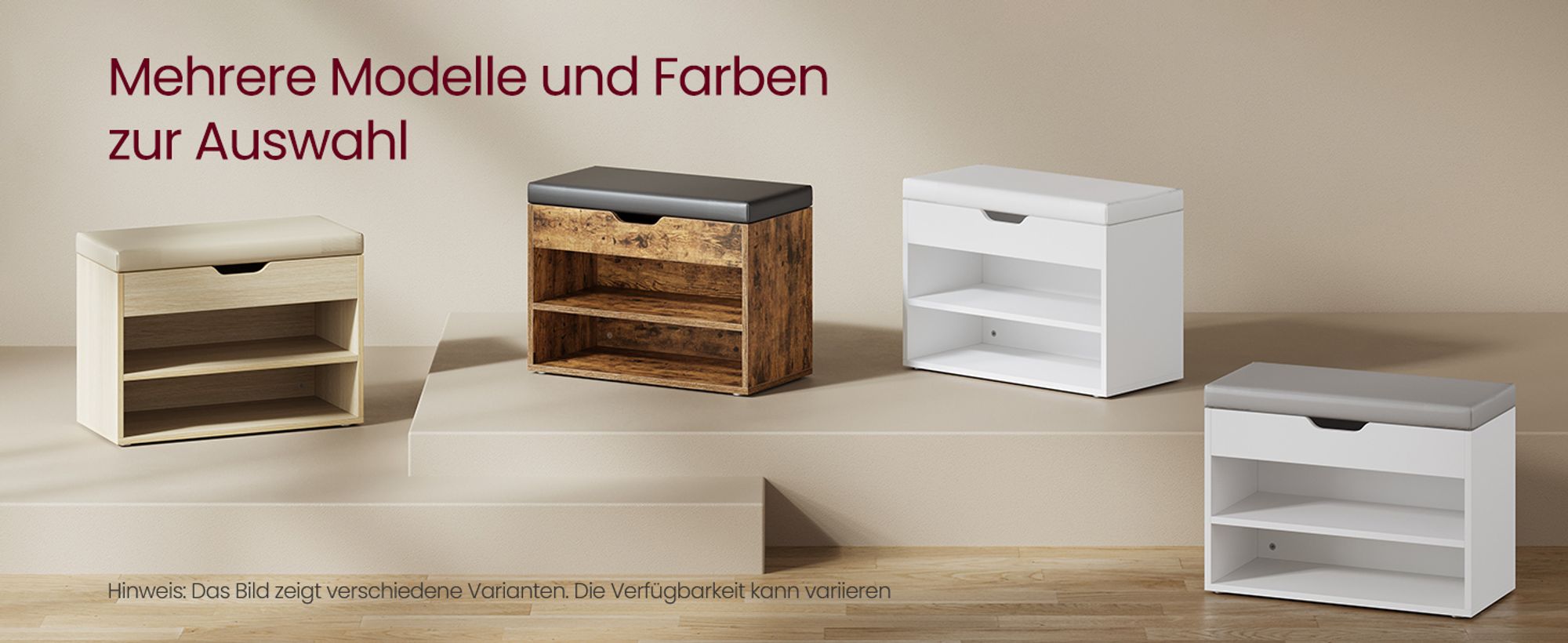 VASAGLE Schuhbank, Sitzbank, Schuhregal mit gepolstertem Kissen, Schuhorganizer