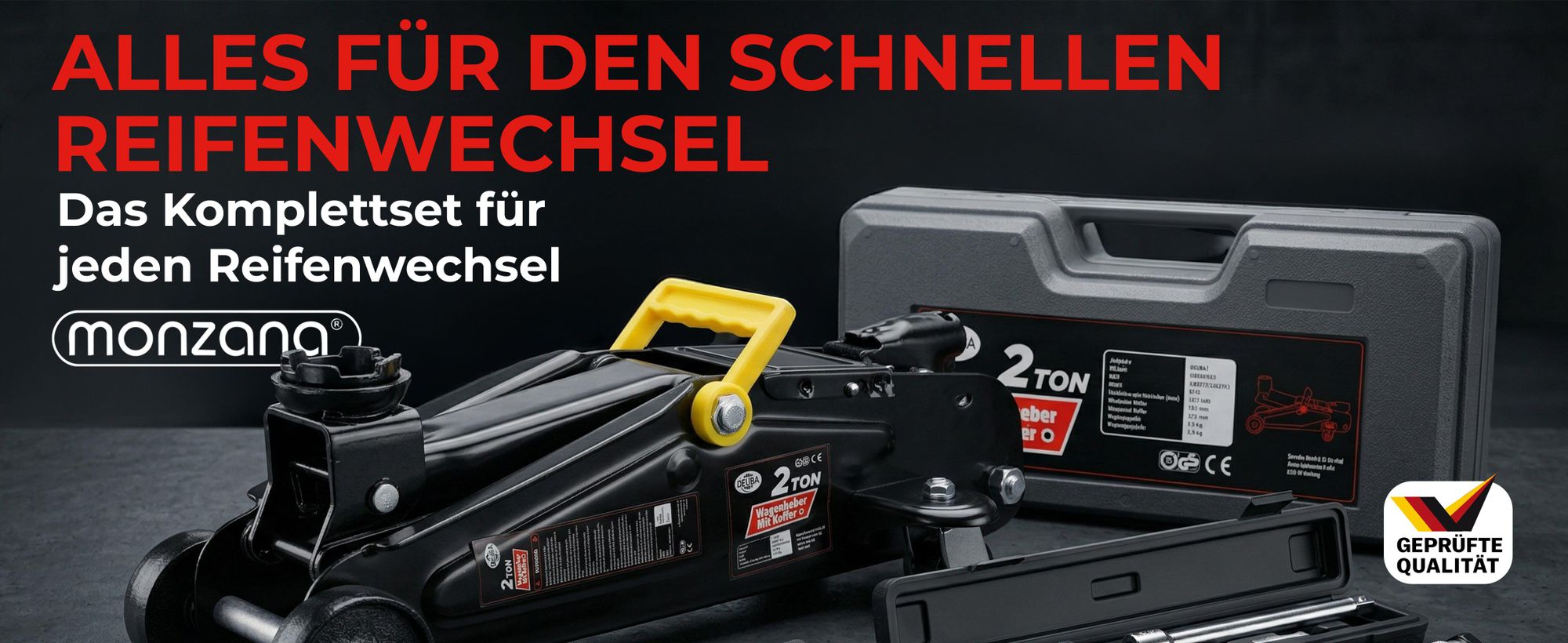 DEUBA® 2t Wagenheber hydraulisch 135-330mm Set inkl. Gummiauflage Drehmomentschlüssel 6tlg. 1/2" 40-210Nm Koffer KFZ Auto Rangierwagenheber Hydraulik
