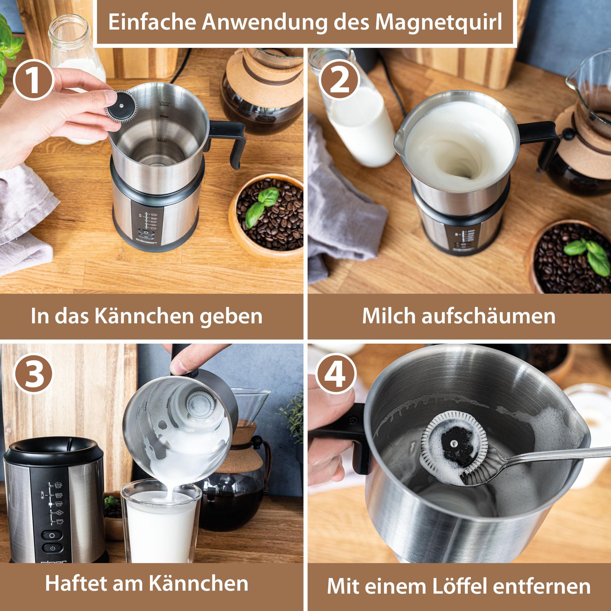 Cloer 7789, Automatic milk frother/warmer, Edelstahl, Edelstahl, Edelstahl, AC, 220-240 Hz