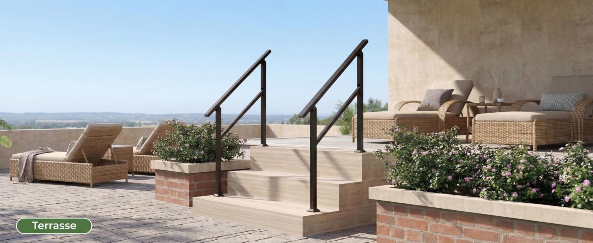COSTWAY Handlauf, Treppengeländer Seitliche Montage, Eingangsgeländer mit flexiblem Winkelverstellung & Montagematerial, Geländer für Treppen 138 cm