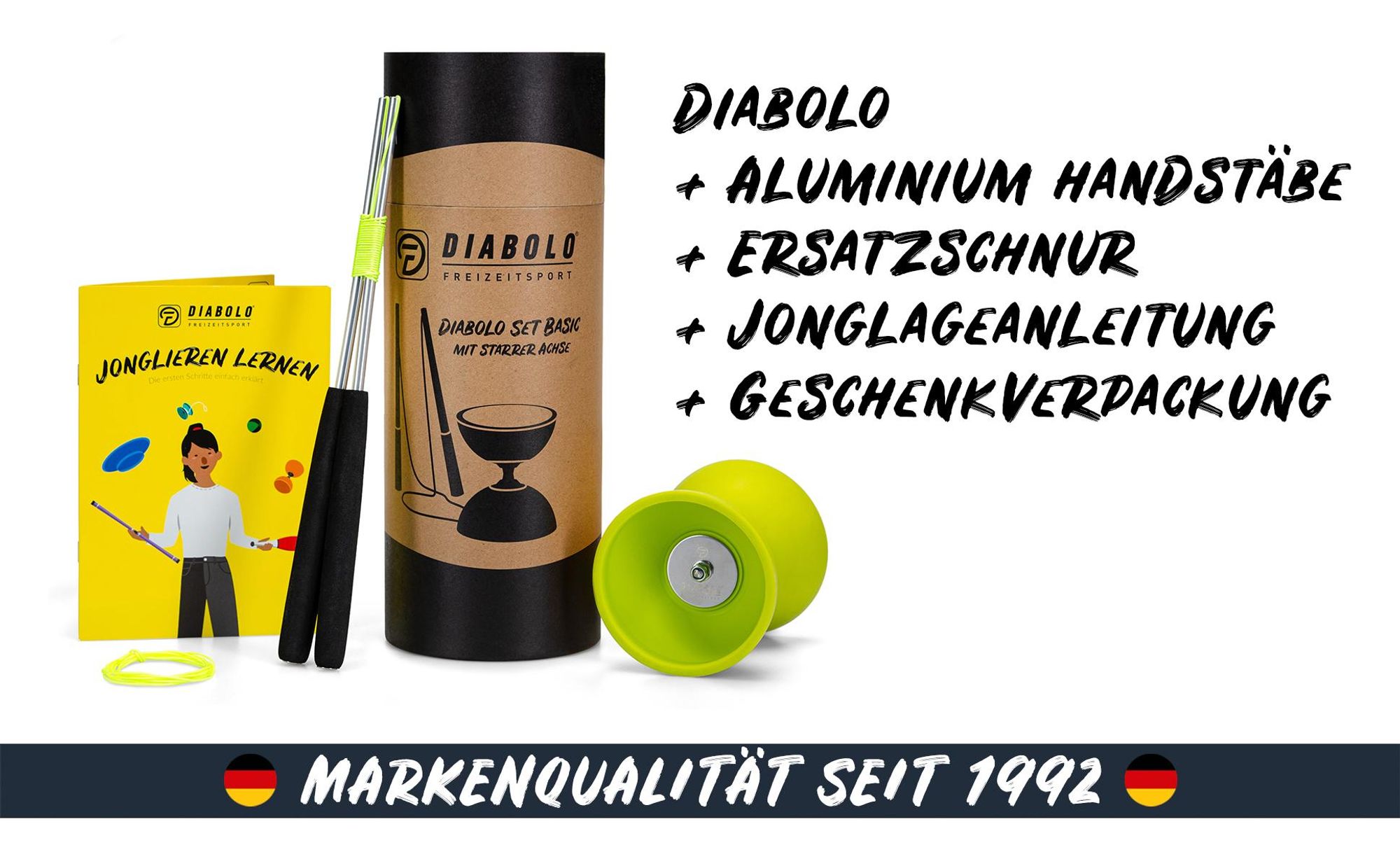 Diabolo Freizeit  Satz mit Kugellagerachse | kugelgelagerter LED in Rosa Farbe |Set mit robuster Konstruktion für Anfänger und Fortgeschrittene |