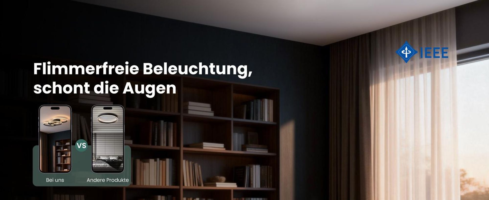 Mai & Mai LED Deckenleuchte Deckenlampe mit Fernbedienung 75cm, Stufenlos dimmbar 3000-6400K, Zimmerlampe 70W Schwarz Alivetta25037