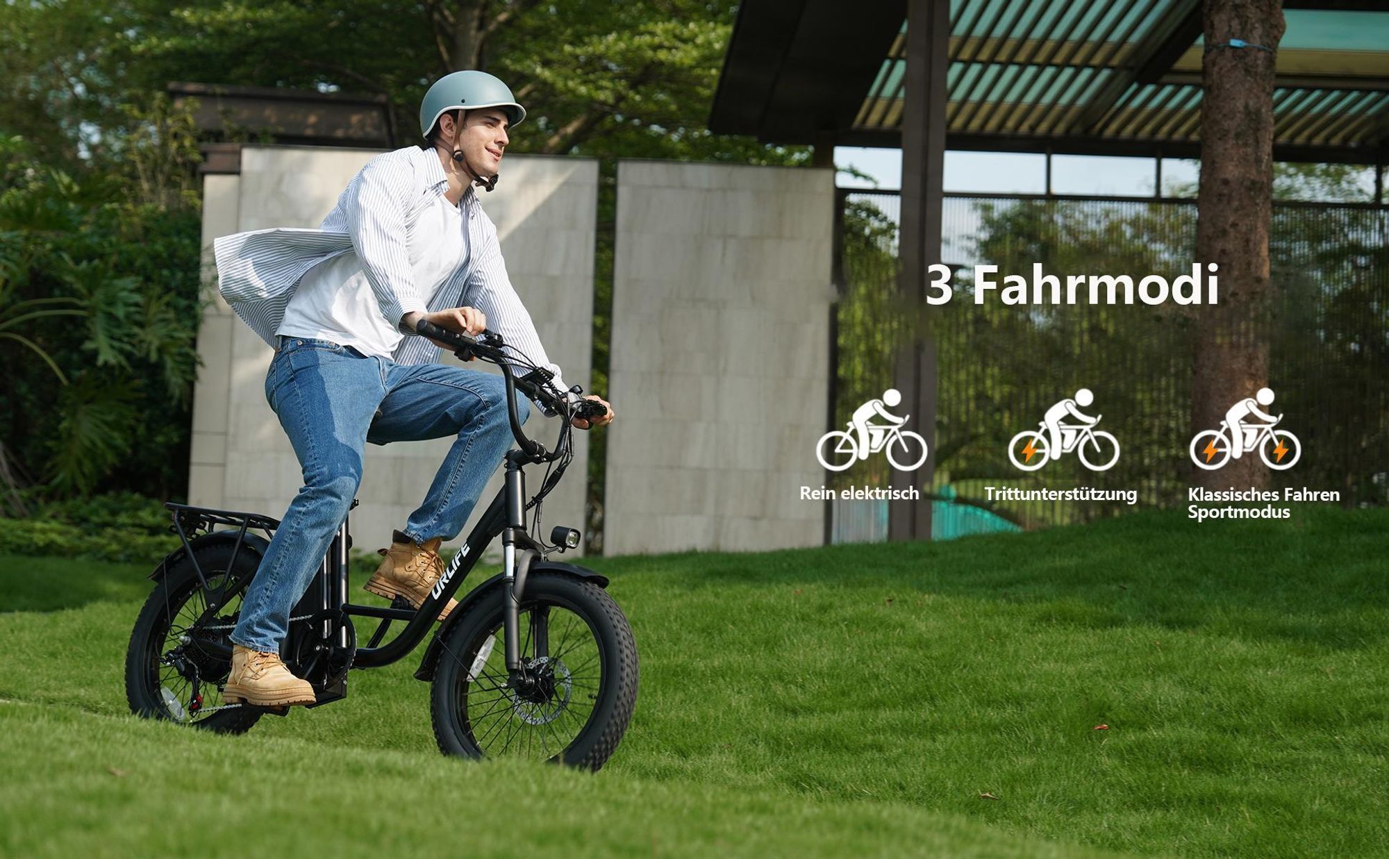 Elektrofahrrad URLIFE E20 - 250W Motor 48V 13Ah Batterie 20 Zoll Reifen Scheibenbremsen - Grün
