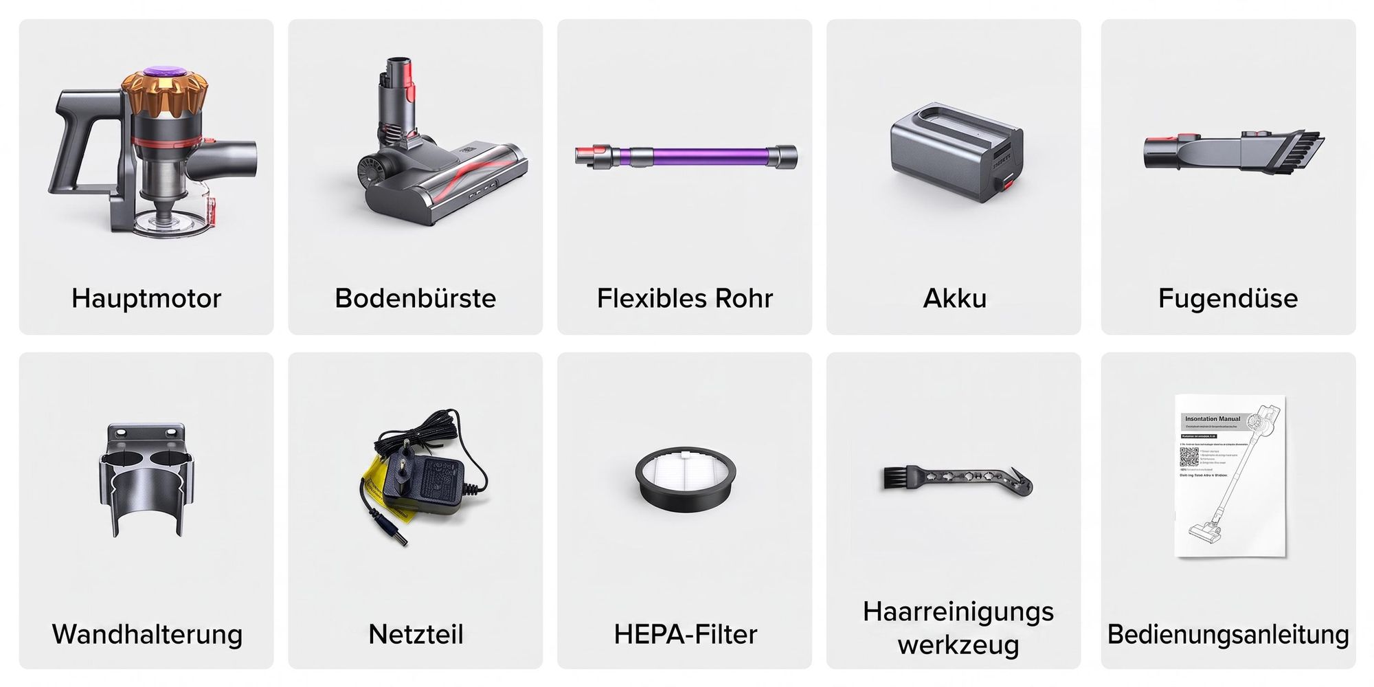 Lubluelu 75000 Pa Akku-Staubsauger Saugleistung, Anti-Haar-Verwicklungsbürste, Grüne Beleuchtung, Freistehend, Teppiche & Hartböden, P7