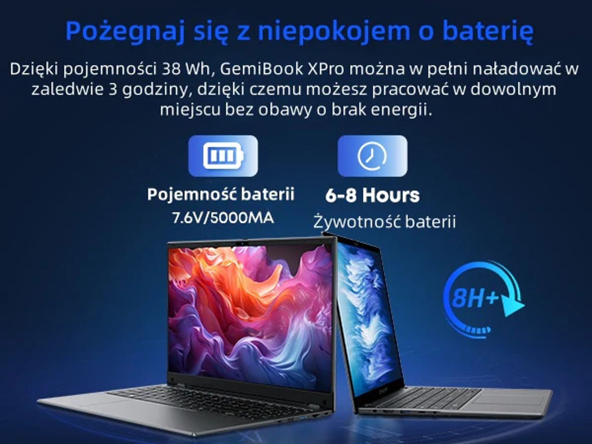 Laptop CHUWI GemiBook XPro - Procesorem Intel N100 Ekran 14.1" Windows 11 8GB +256GB Baterią 5000mAh - Szary
