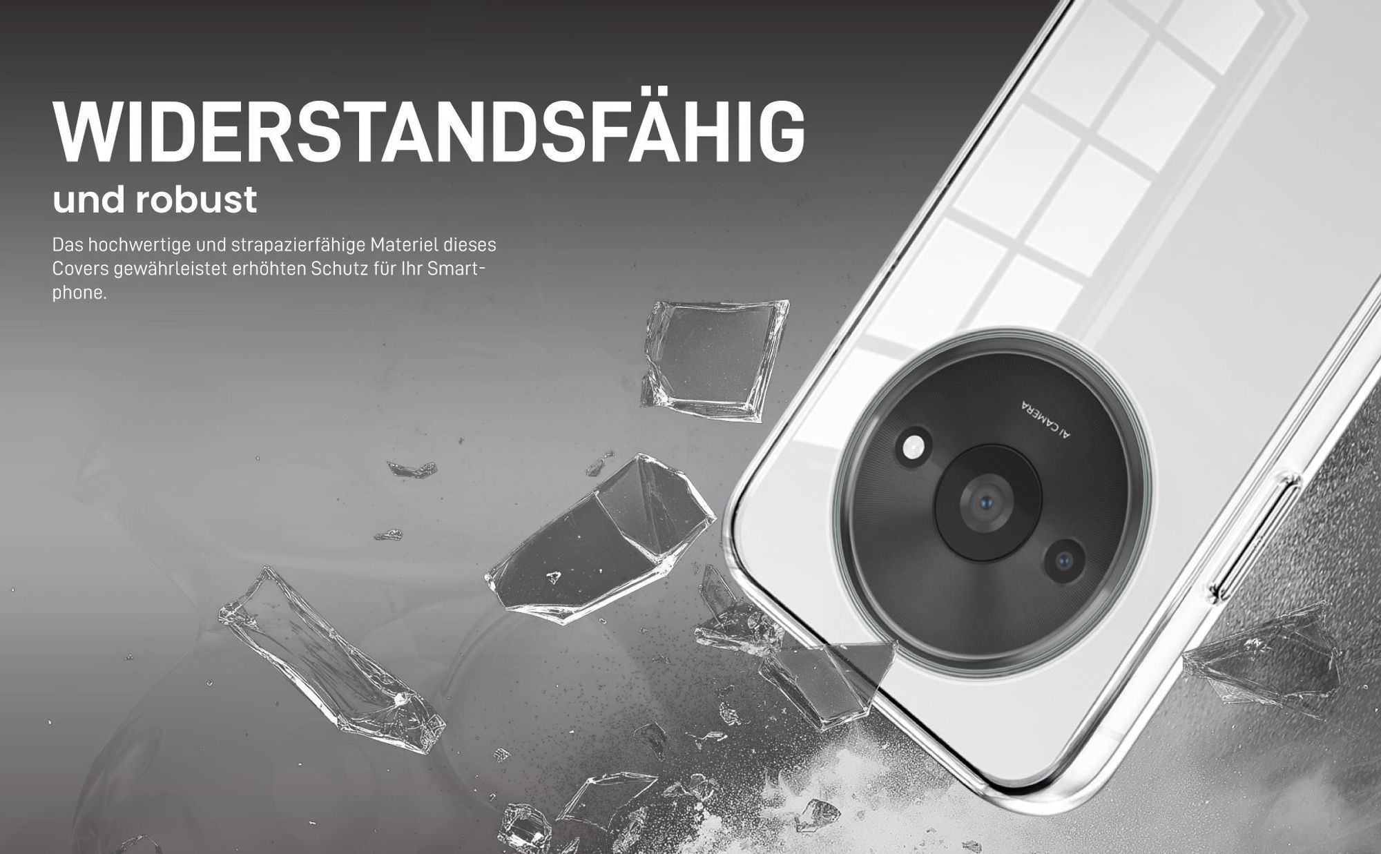 Transparentes Front Back Cover für Xiaomi Redmi A3 mit Aufprallschutz