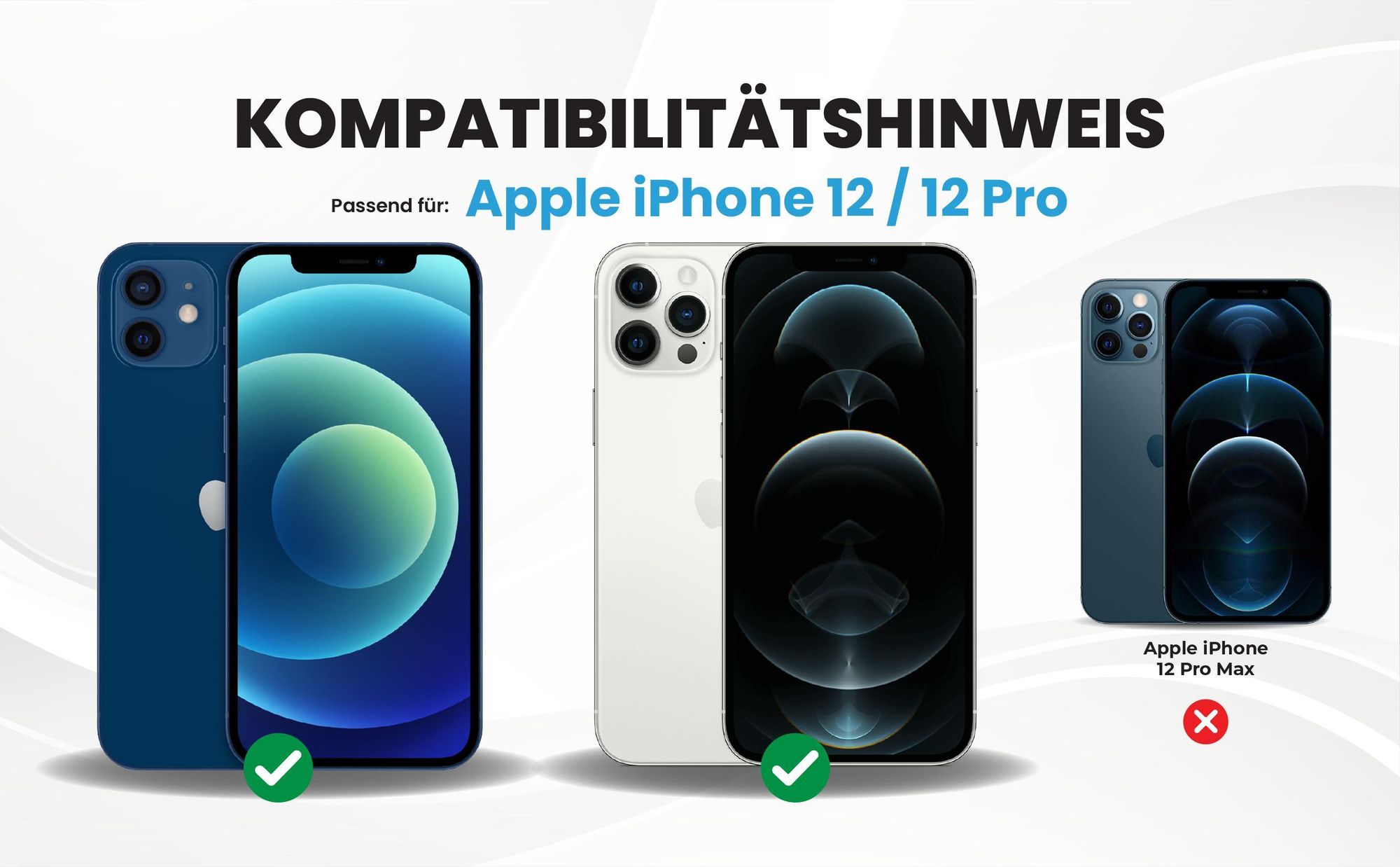 Kompatibilitätshinweise Hülle für Apple iPhone 12 / 12 Pro