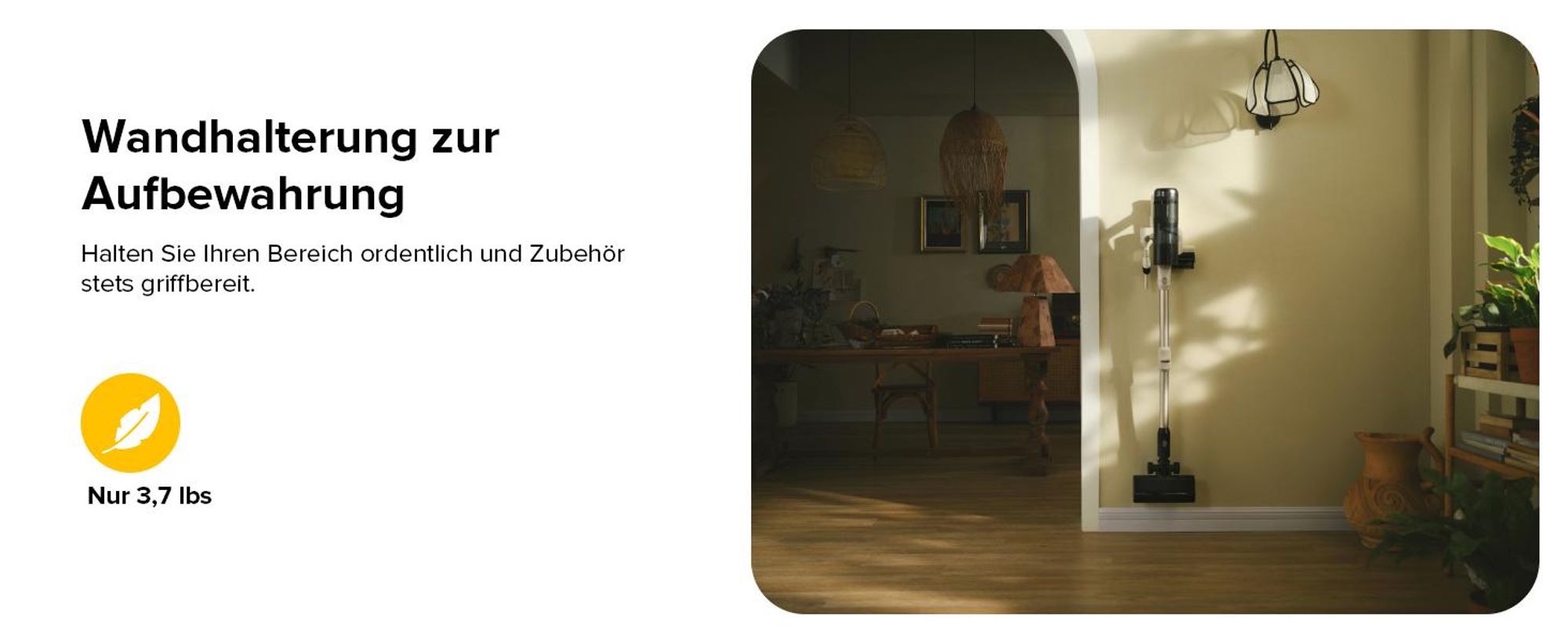 Roborock H60 Pro Handstaubsauger, Akku-Staubsauger 170AW  Saugleistung, 80 Min Laufzeit, 90° flexibles Saugrohr, LED, Anti-Tangle-Bürste für Teppiche