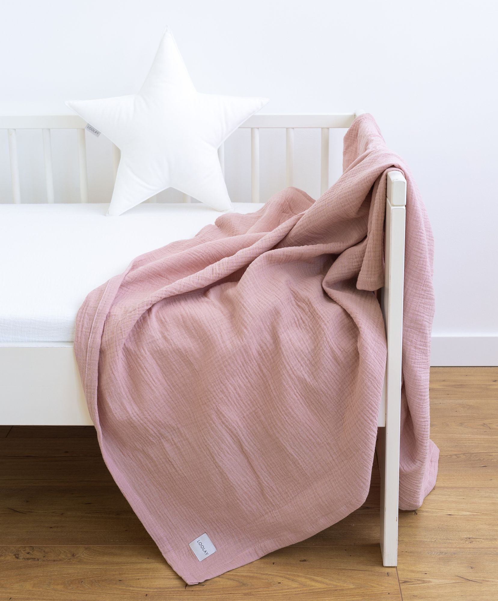 Musselin Decke 150x200 cm ROSA – EINLAGIG 100% Baumwolle