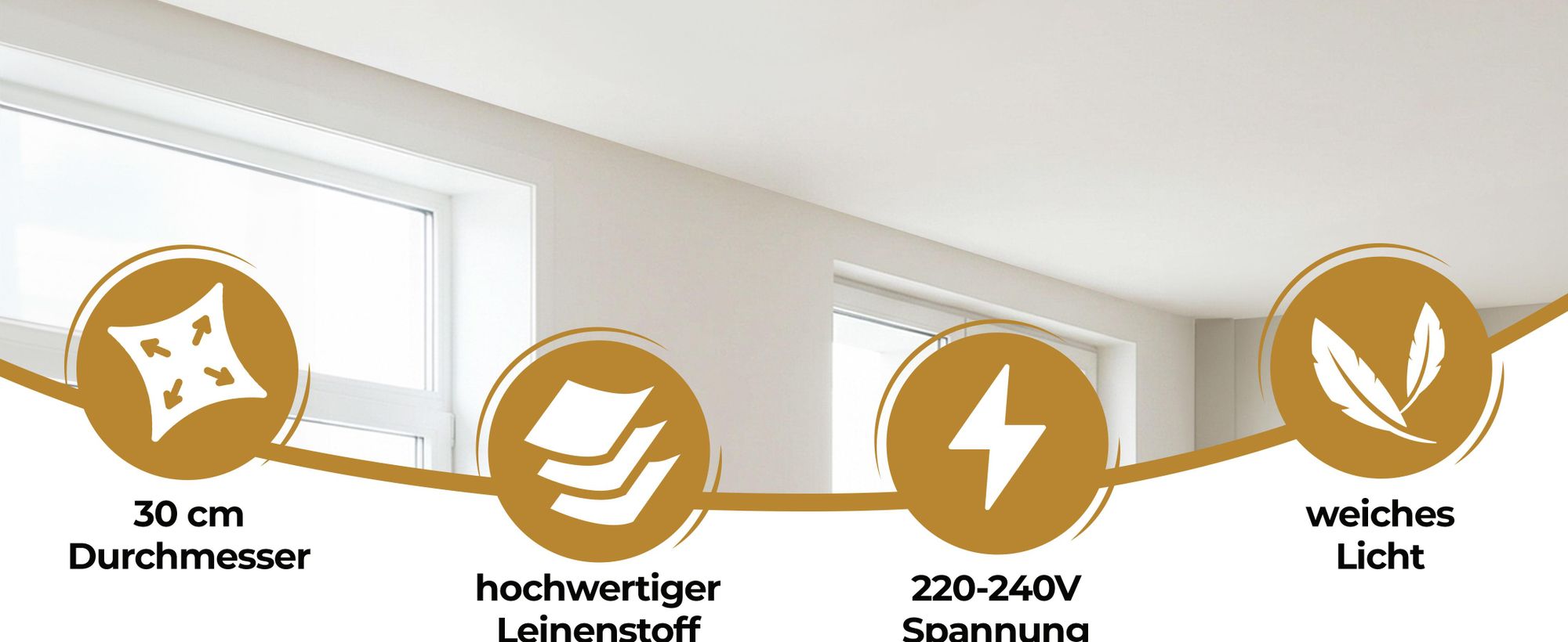 MONZANA Deckenlampe Stoff Wohnzimmer