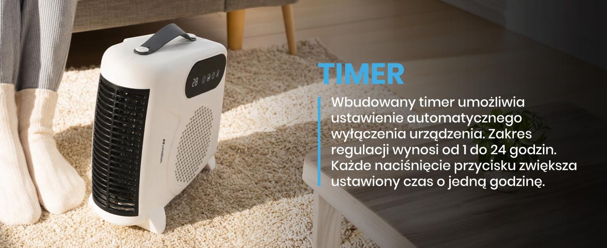 Farelka Termowentylator Grzejnik Elektryczny Termostat 2000W Pilot TH2000W