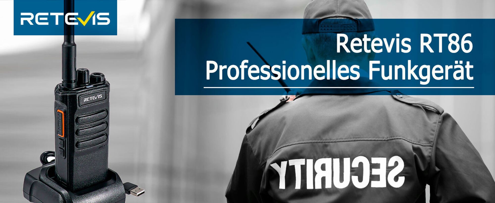 Retevis RT86 Hochleistungs Walkie Talkie, Funkgerät mit großer Reichweite, 2600 mAh, Bildschirm, Robust, Notfallalarm, Hochleistungs, für Industrie