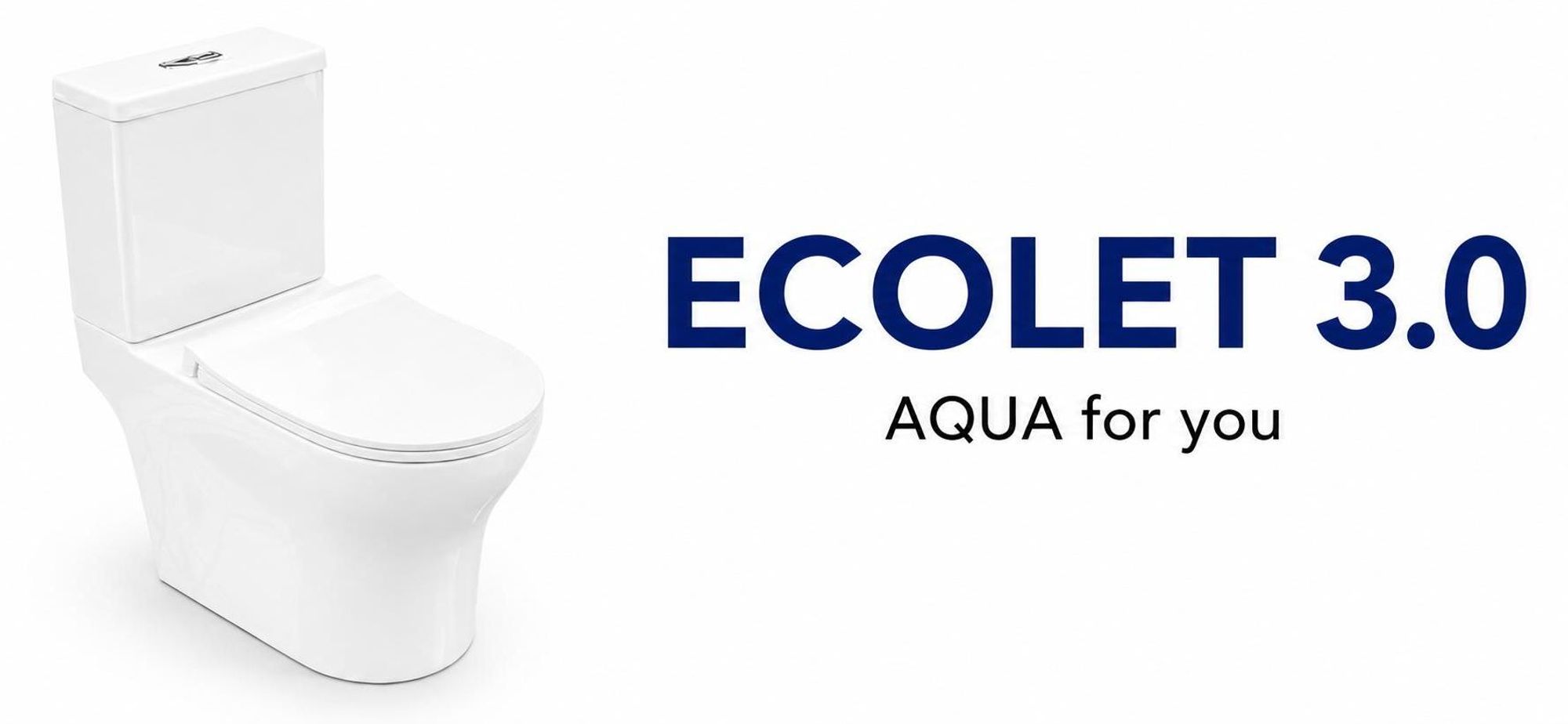 AQUA for you | Stand-WC – Lavita Ecolet 3.0 - WC-Kombination - 66,5x35x83 cm - waagerechter Abgang - Weiß - mit Spülkasten, WC-Sitz, Softclose, Toilette