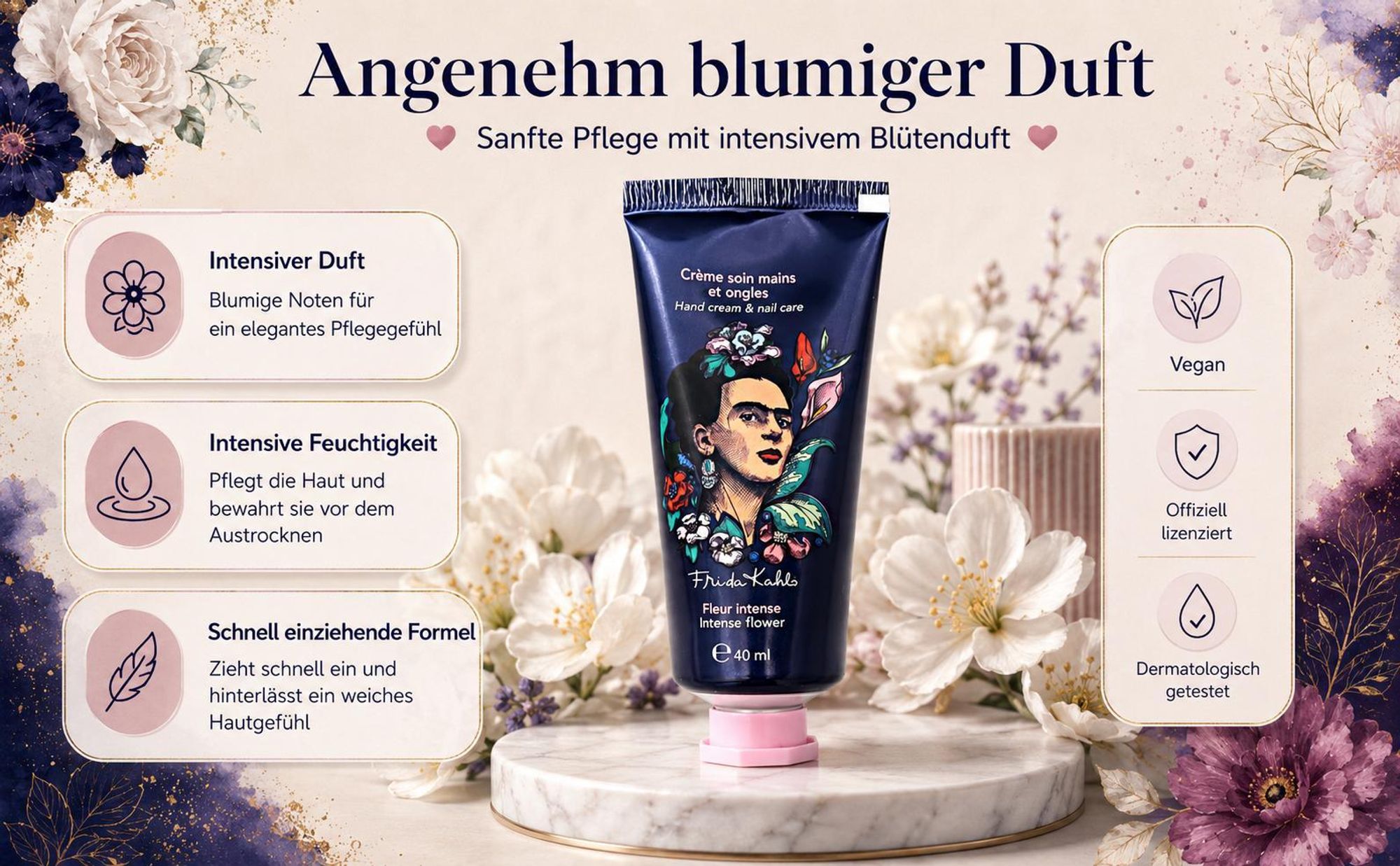 Frida Kahlo Handcreme – Blumen Feuchtigkeitspflege