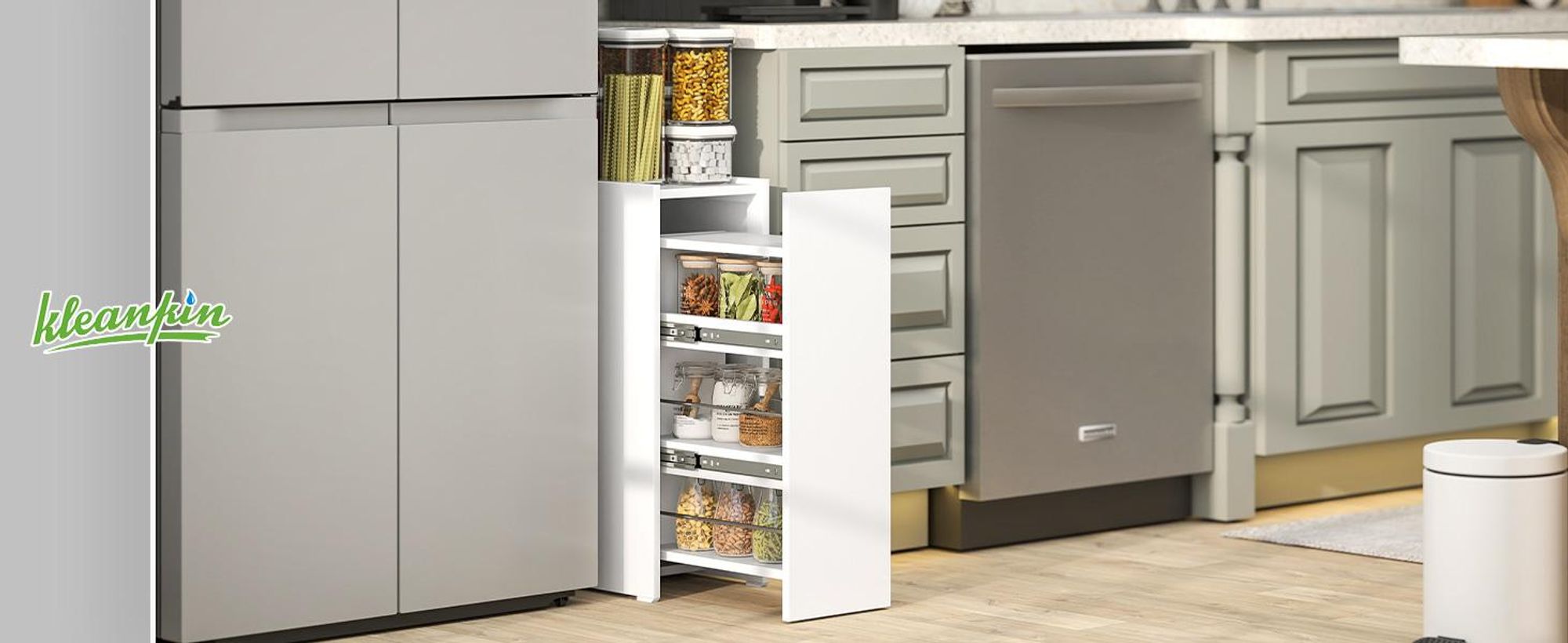 HOMCOM Nischenschrank Schmaler Badezimmerschrank mit tiefer Schublade, Rad Weiß