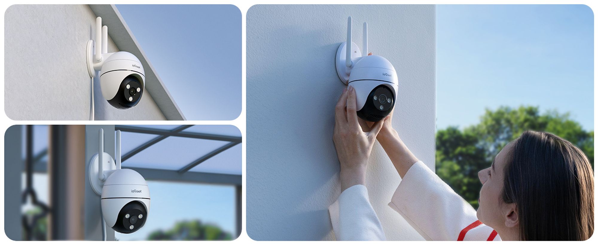 ieGeek 2K Überwachungskamera Aussen WLAN PTZ WiFi Dome Kamera Zwei-Wege-Audio