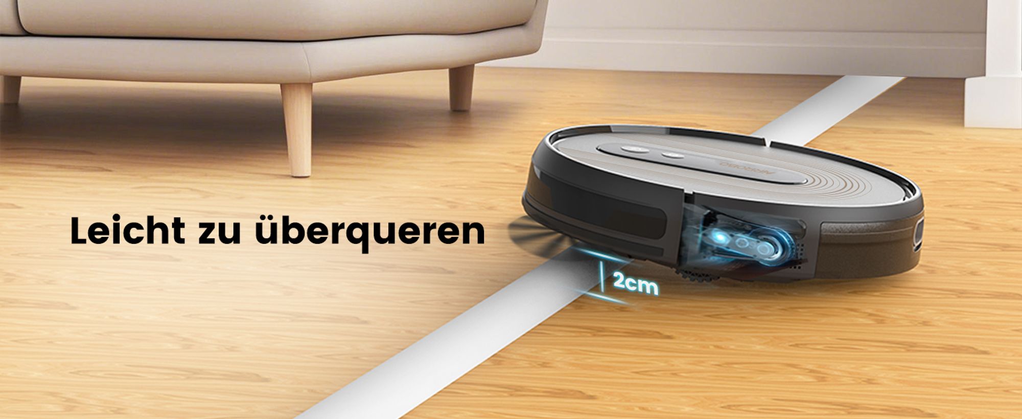 AIRROBO G50 Saugroboter fuer Tierhaare, Harte-boeden, Teppiche, 4000Pa Saugleistung, 140 m² Reichweite, Steuerung mit App/WiFi
