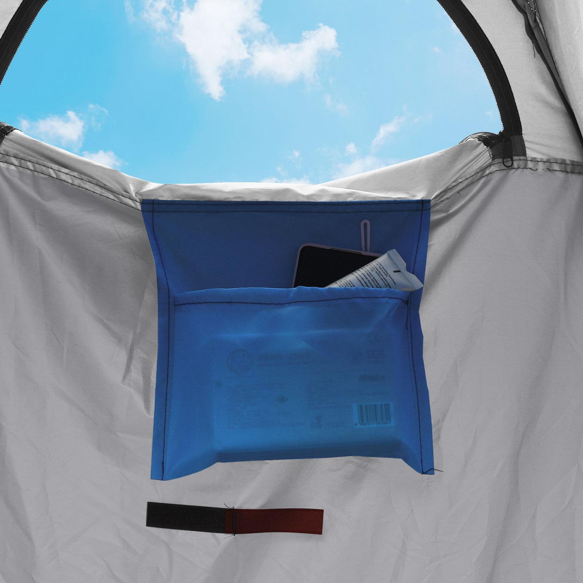 CLIPOP Pop up Zelt, Duschzelt mit Tragetasche, Tragbares Umkleidezelt für Outdoor, Camping, 120x120x190 cm, Grau