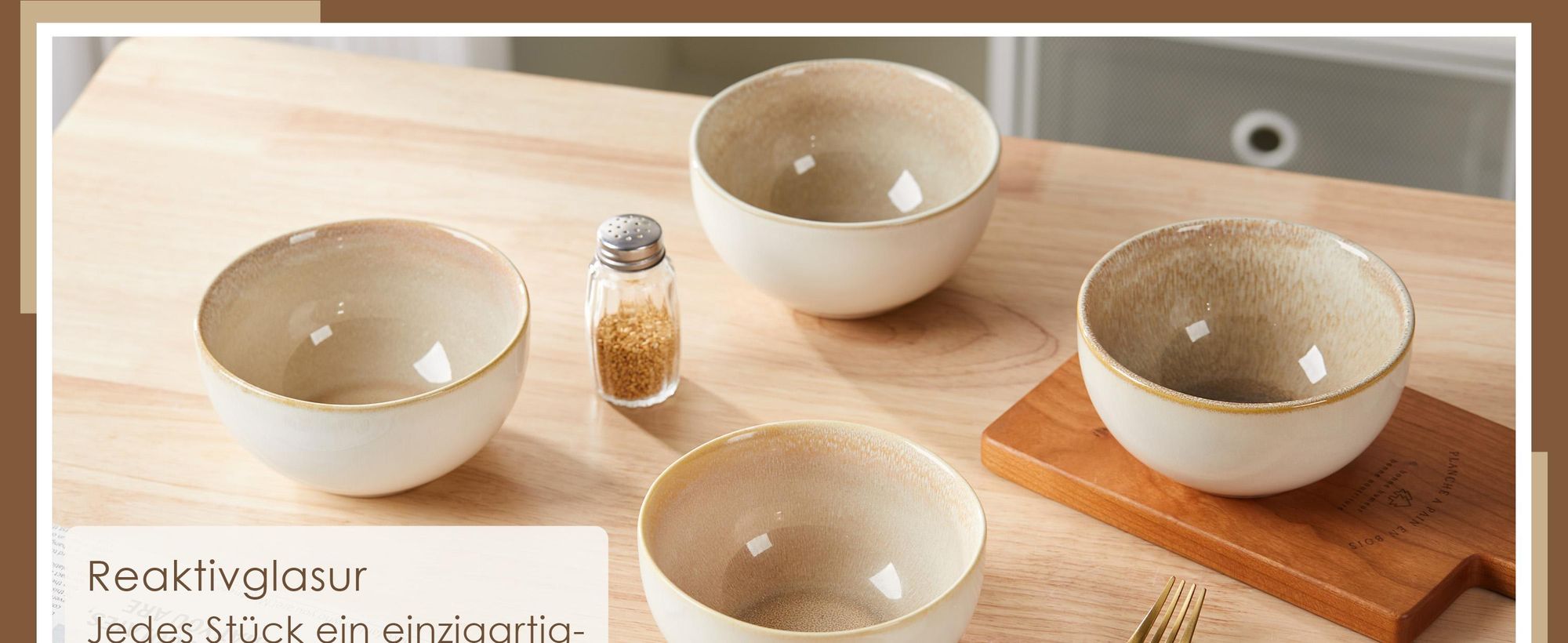Schale set 4er Ø13,5cm Suppenschalen Müslischale Salatschüssel Keramik Schalen für 4 Personen Reactive-Glasur Bowl Mikrowellen- und Spülmaschinenfest