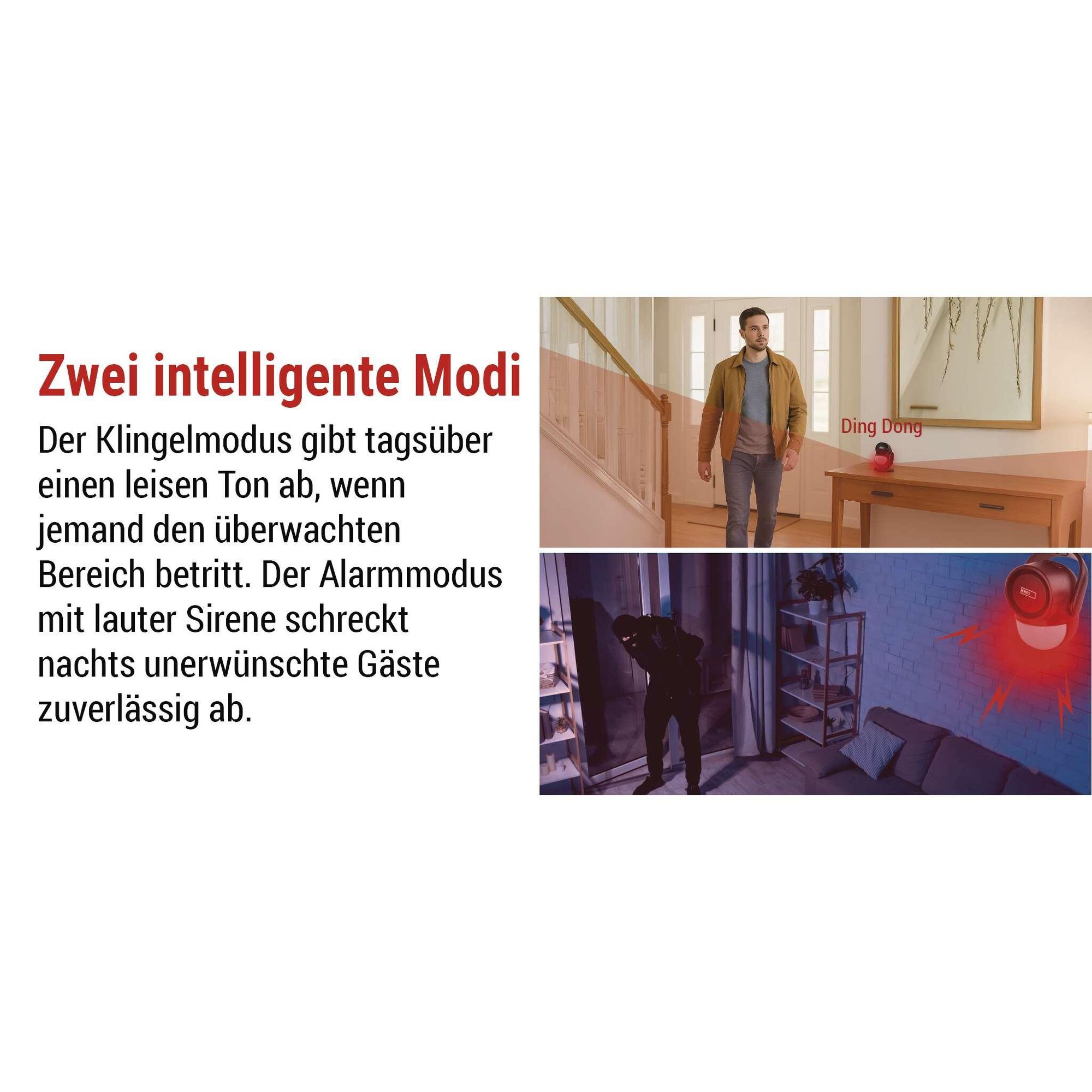 EMOS PIR Bewegungsmelder-Alarm mit 125 dB Sirene, Dual-Betrieb, 1x Fernbedienung, Anti-Diebstahl Alarmanlage für Zuhause, Geschäft, schwarz, H8106