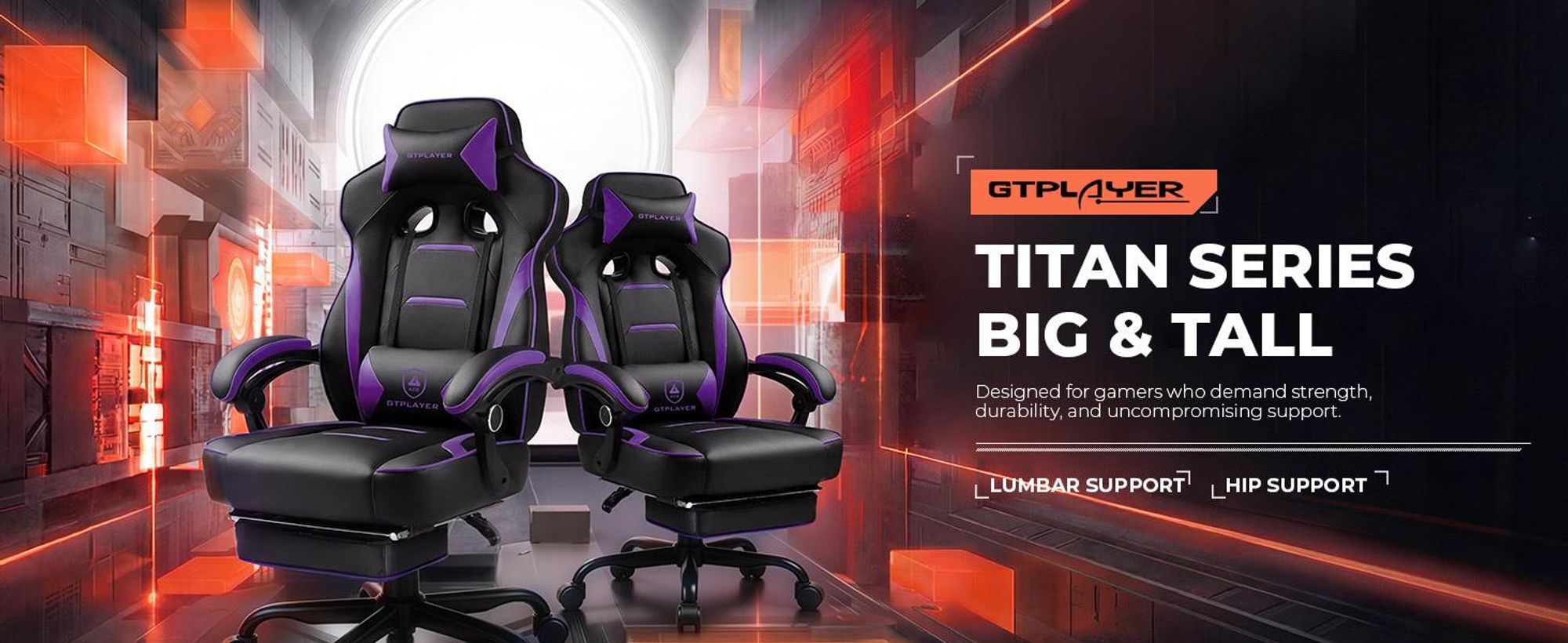 GTPLAYER Gaming stoel met voetsteun, ergonomische bureaustoel met een draagvermogen van 150 kg, gaming fauteuil met lendensteun en hoofdsteun, verstelbare computerstoel