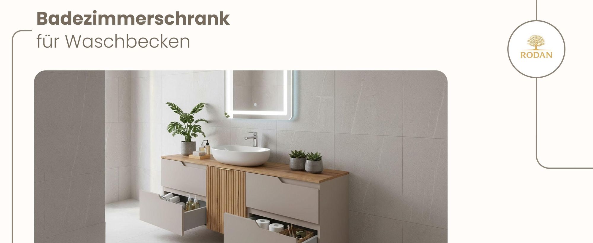 RODAN, Badmöbel, Badschrank, Badezimmermöbel, Badezimmer, MODERN, Waschbeckenunterschrank