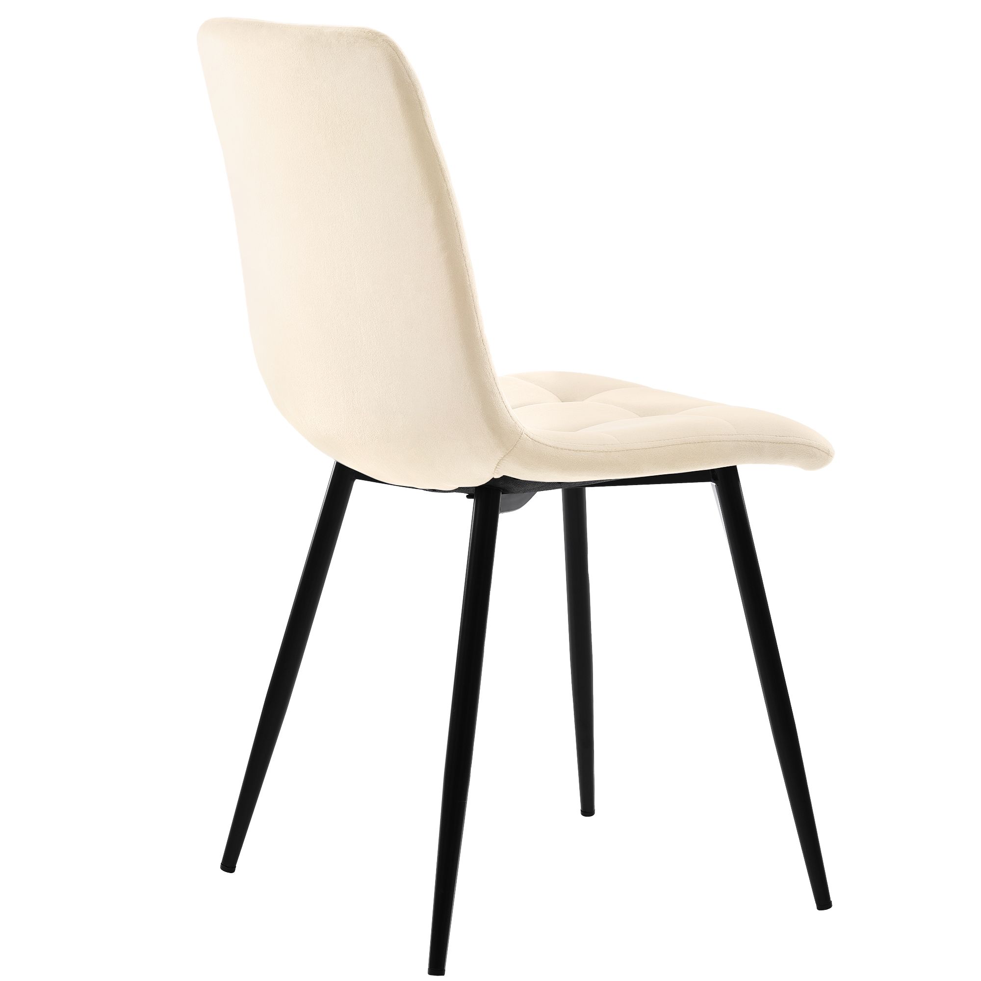 Flieks Essgruppe Esstisch mit 4 Esszimmerstuhl, Sitzgruppe Küchentischset 5tlg., Küchentisch mit 4 Esszimmerstuhl, Stuhl mit Samtbezug, Beige Schwarz