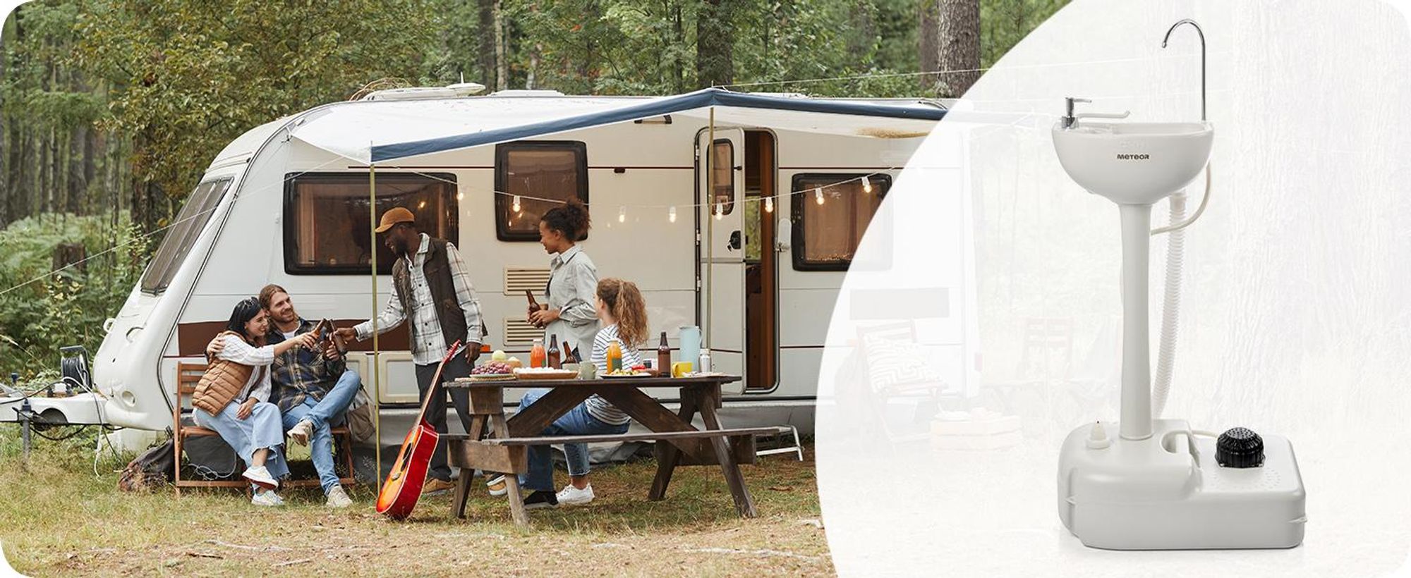Camping Waschbecken Handwaschbecken, Mobiles Waschbecken mit Fußpumpe und 17l Wassertank für Camping und Baustellen