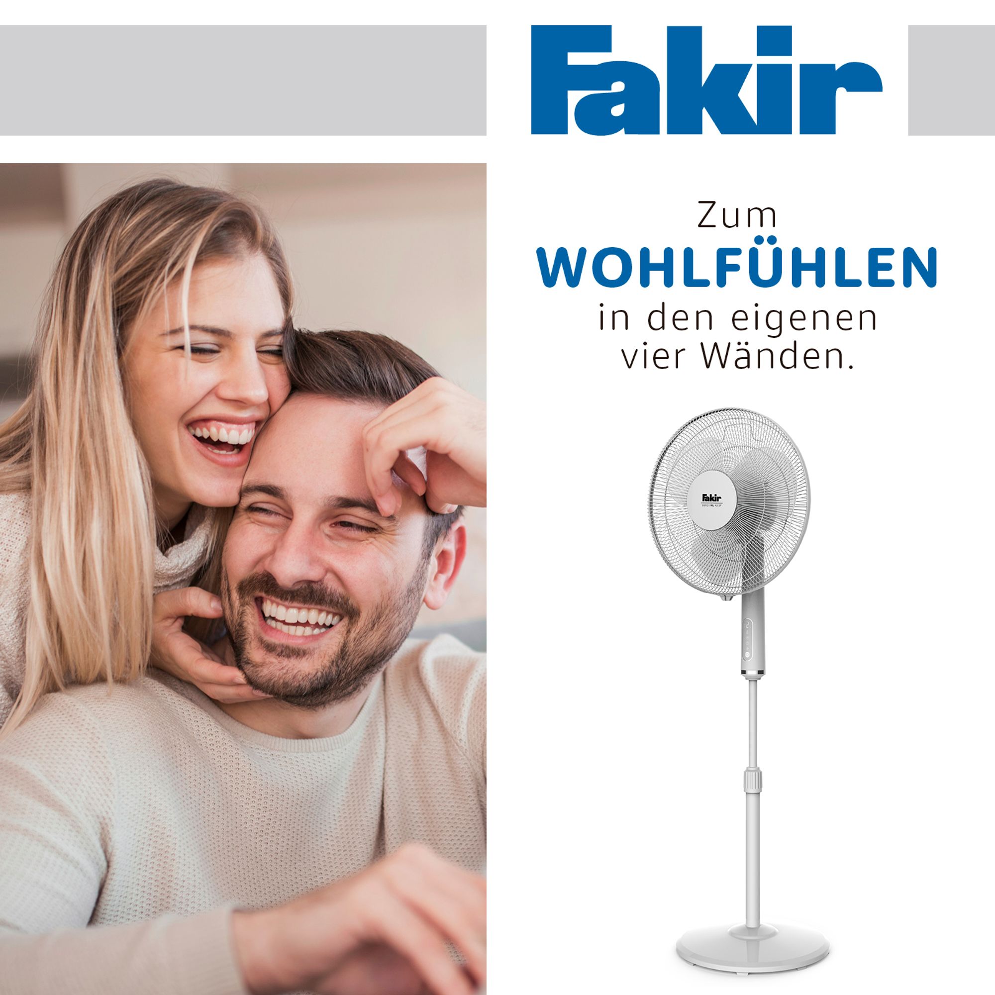 Fakir VC 43 SF trend Standventilator, 44 cm Korbdurchmesser, sehr leise, Oszillation, verstellbar, Fernbedienung, Touch-Steuerung, Timerfunktion