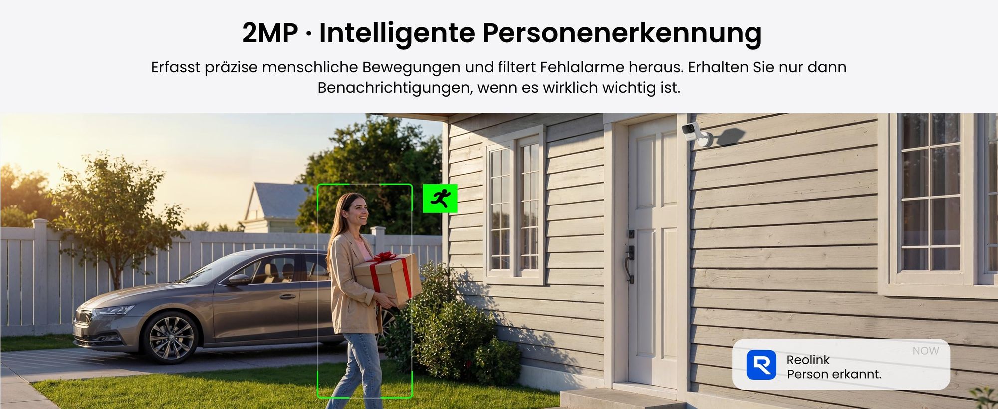 Reolink Argus MagiCam, 2MP 1080P Akku WLAN Überwachung Innen- & Außen, Magnetische Befestigung, Max. 9 Monate Batterielaufzeit, Intelligente Erkennung