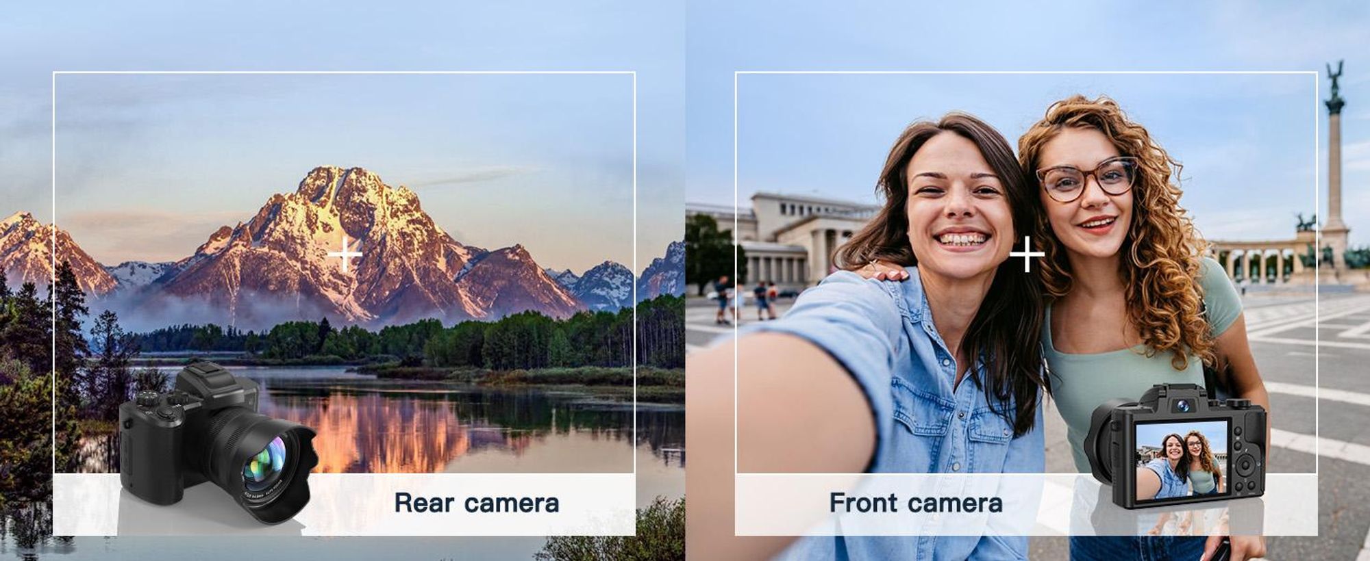 8K Digitalkamera für Fotografie AutofokusWLAN 88 MPVlogging-Kamera mit zwei Objektiven 16-fachem Digitalzoom und Touchscreen Reisekamera