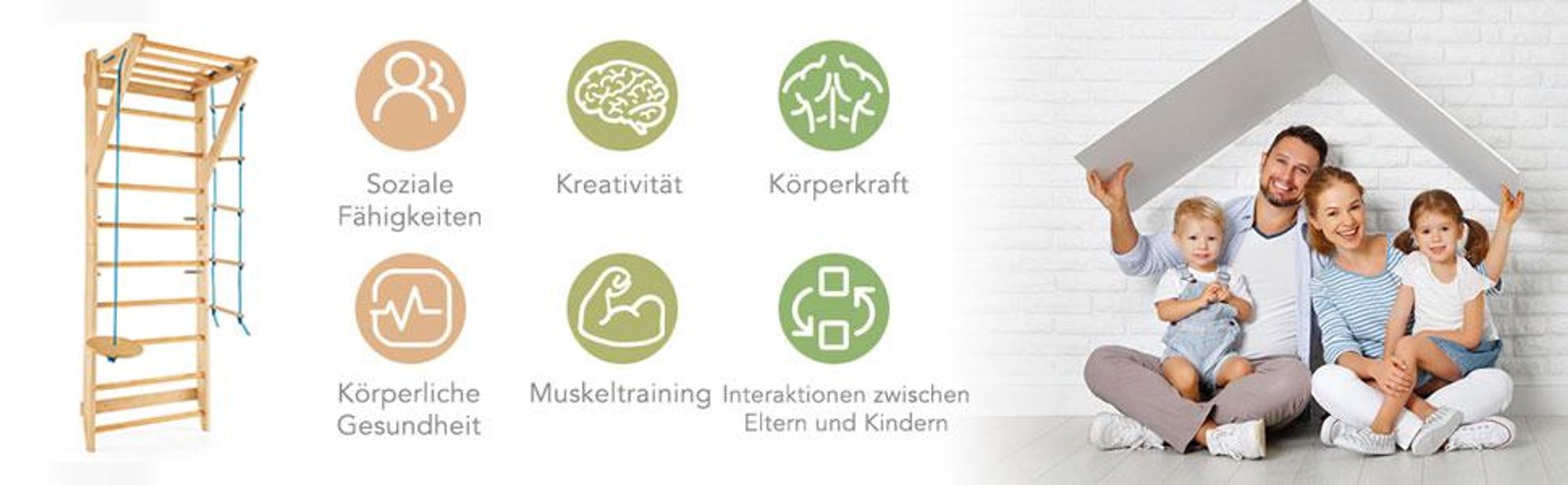COSTWAY Sprossenwand, Kletterwand aus Holz, Klettergerüst Indoor, Turnwand Outdoor Turnwand, Gym Sportgerät, Tragfähigkeit von 100 kg