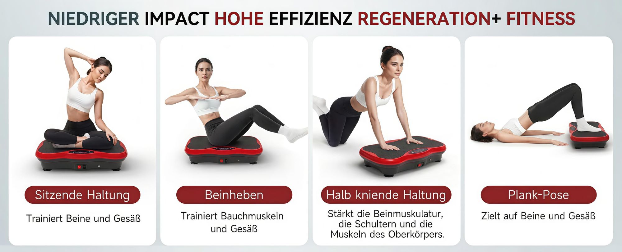 Vibrationsplatte mit 120 Stufen, Bluetooth, Touchscreen & Fernbedienung, leises & platzsparendes Fitnessgerät für Zuhause, gelenksschonendes Abnehmen