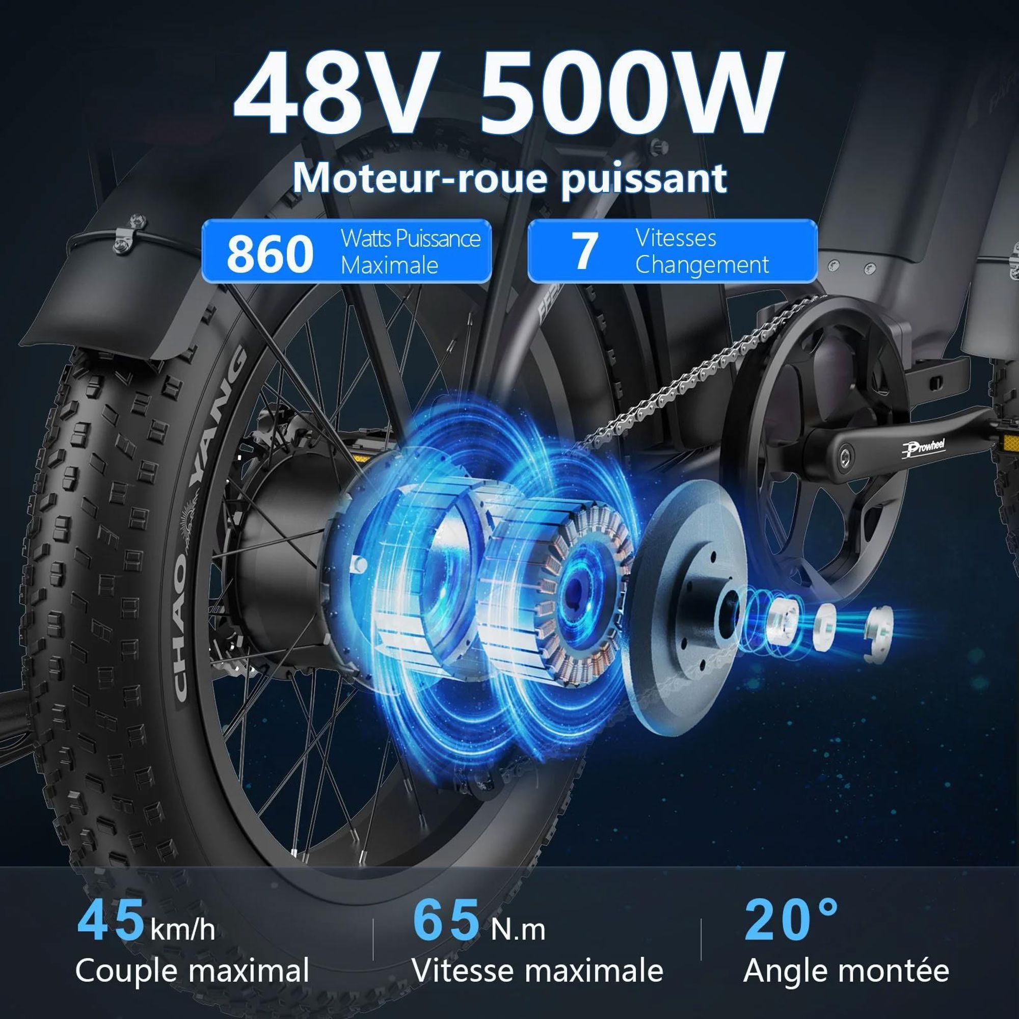 Vélo Électrique FAFREES FF20 Polar - Batterie 48V12*2AH 20" Frein à Disque Hydraulique - Gris Bleu