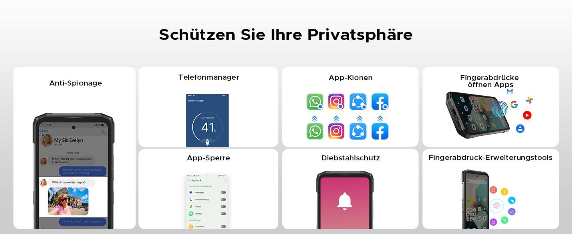 DOOGEE Blade20 Ultra Smartphone Handy, 1,54" Zusatzdisplay, 10300mAh Akku, 8GB+512GB, 6,6" 90Hz, 50MP, NFC, Fingerabdruck, IP68, ohne Vertrag