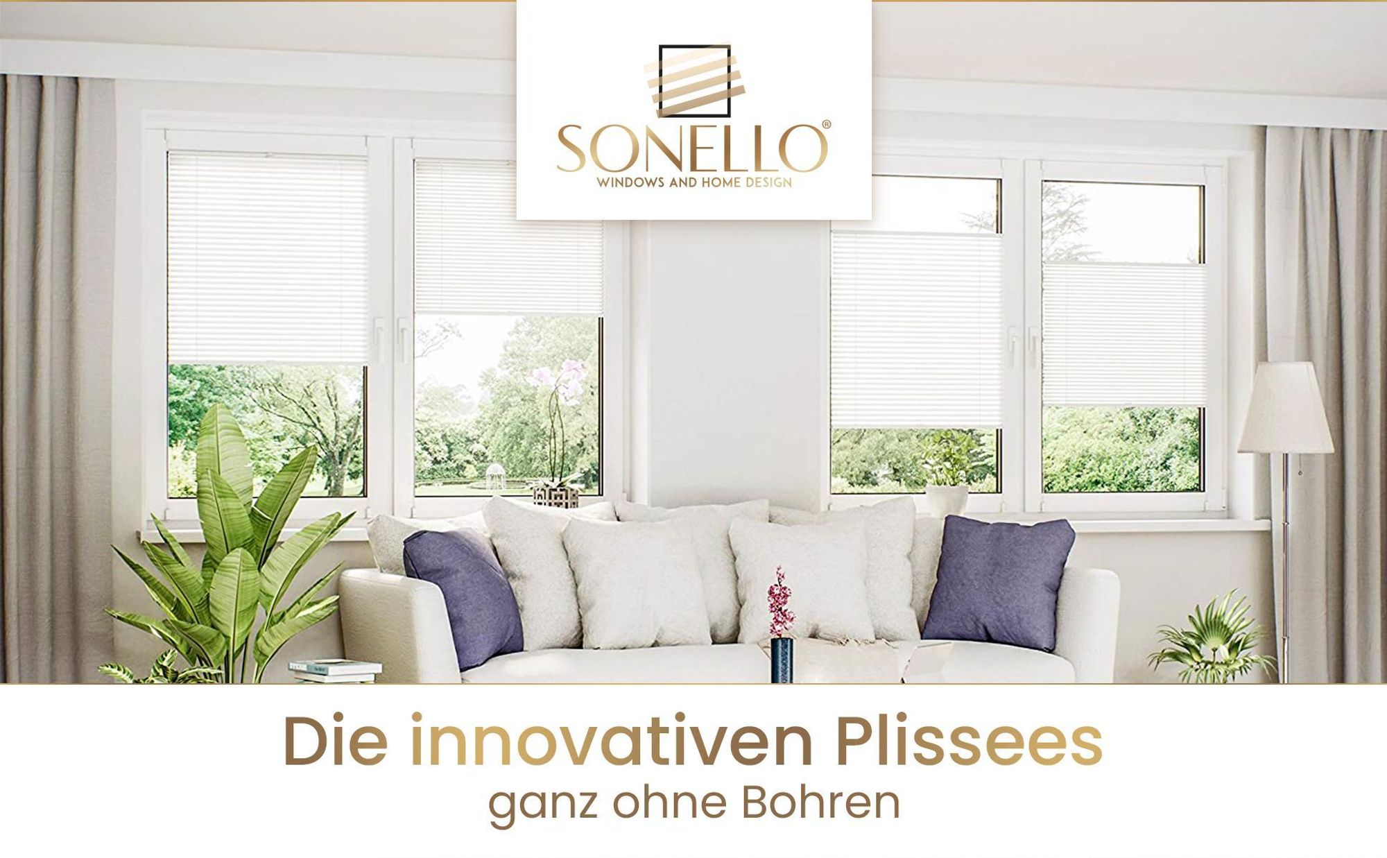 Sonello Plissee Klemmfix ohne Bohren 50cm x 100cm Blau Faltrollo Plisseerollo Jalousie für Tür & Fenster Blickdicht Sichtschutz Sonnenschutz Fertifplissee Rollo