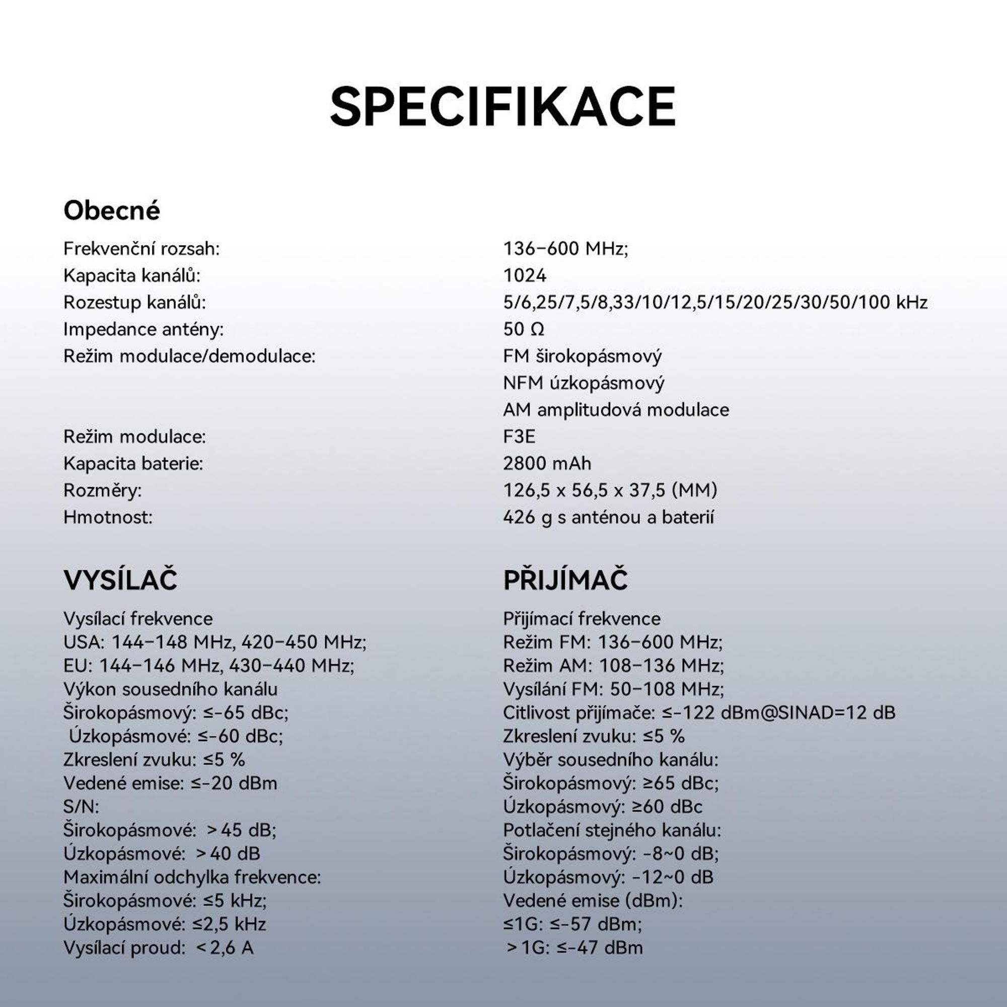 Retevis Ailunce HA2 Bluetooth rádio, radioamatérské, APP ovládání, APRS/GPS, rychlé nabíjení, IP67 vodotěsné, 2800mAh, SOS, pro radioamatéry