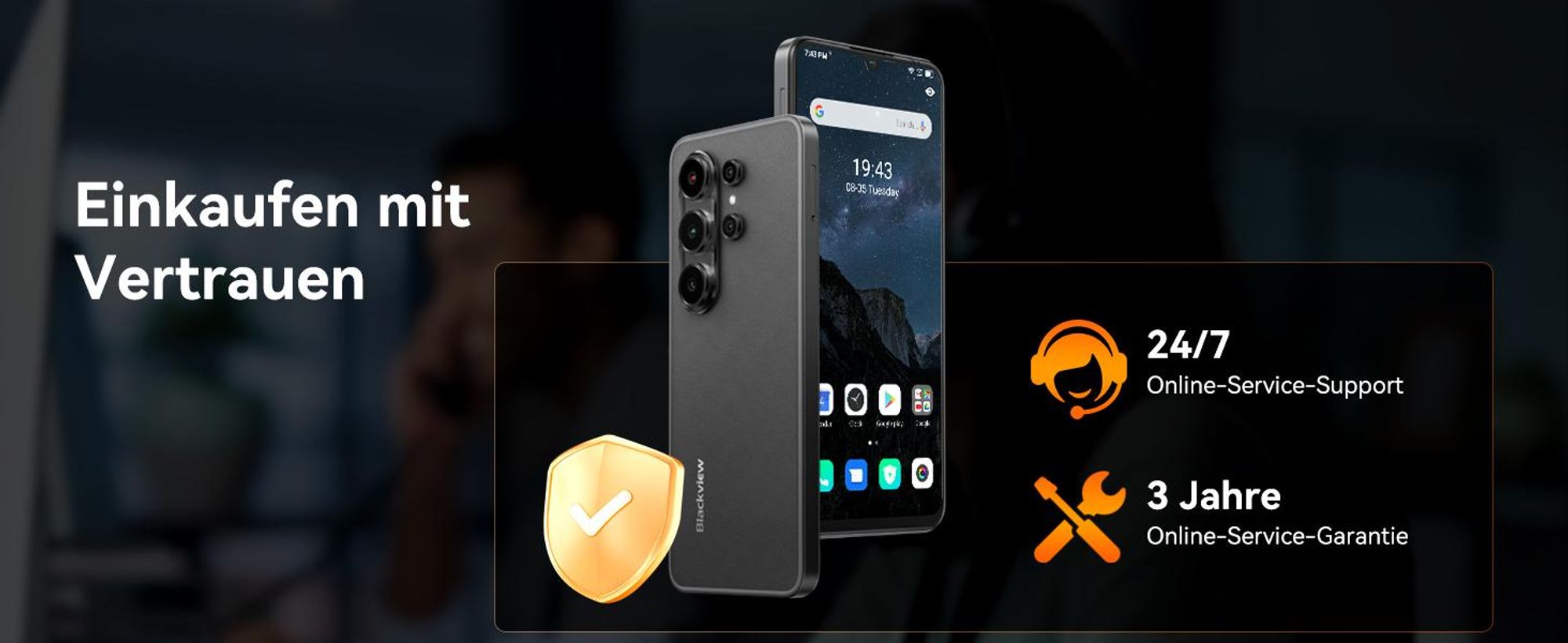 Blackview Wave 10C smartphone Ohne Vertrag, Android 16, 6.88", 120Hz, 1080p, Dual SIM, Face ID, 5000 mAh, Gemini AI, DokeOS 5.0, 1080p, 4G