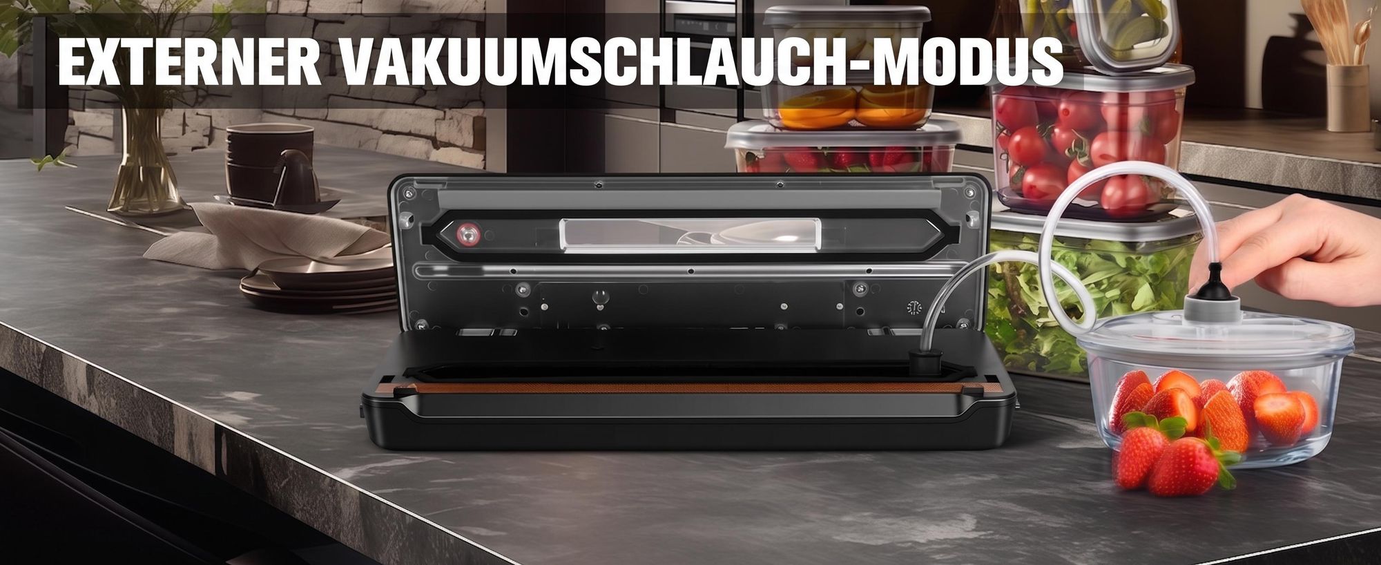 Profi Vakuumiergerät (-80kPa, 30cm) mit UV-Desinfektion & Zubehör