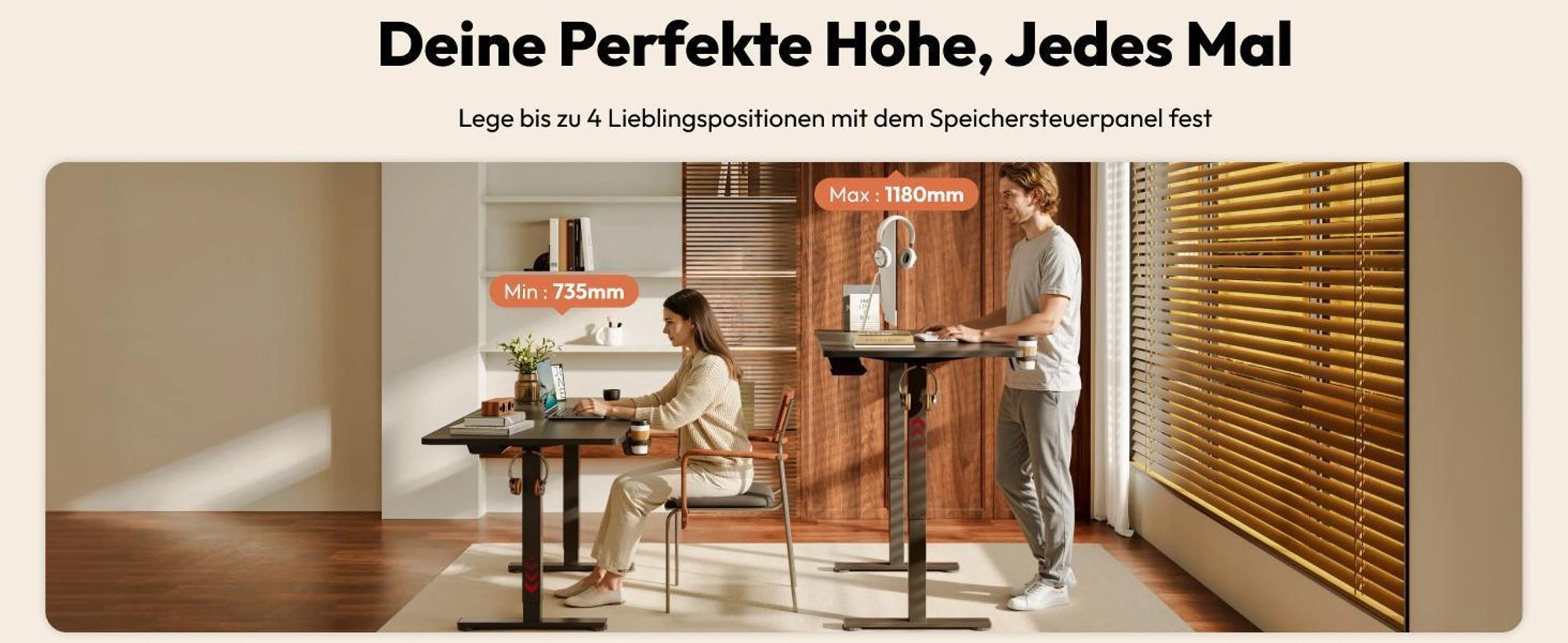 SANODESK QS1 Höhenverstellbarer Schreibtisch 200x80cm elektrisch 4 Memory-Funktion Antikollisionsschutz 70 kg Tragkraft Haken Kabelmanagement(Schwarz)