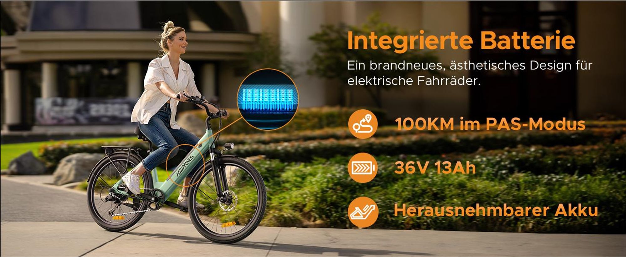 HillMiles E Bike, City E-Bike & E-Hollandrad mit 36V 13Ah Akku bis zu 80-100km, SHIMANO 7-Gang, 250W Motor&25km/h, MileCity1