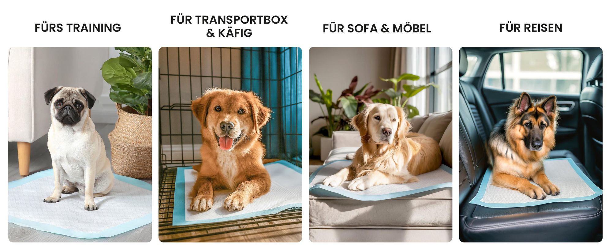 RAGI Welpenunterlagen Trainingspads für Hunde, 50 Stück, Welpen, PIPI Matten Saugfähig, Auslaufsicher, Inkontinenz Trainingsunterlagen, 60x90cm