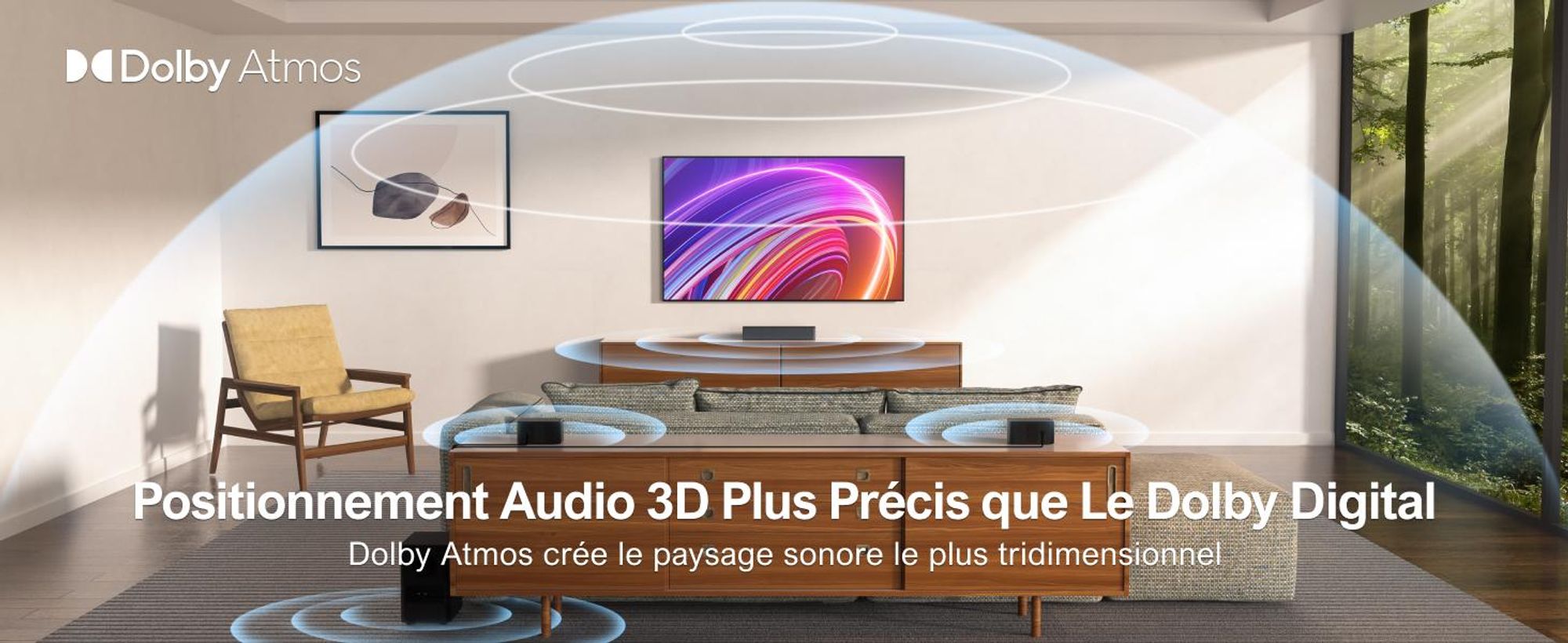 ULTIMEA Barre de son Dolby Atmos 5.1, Système de son surround 3D Barre de son pour téléviseur, Enceintes TV pour home cinéma