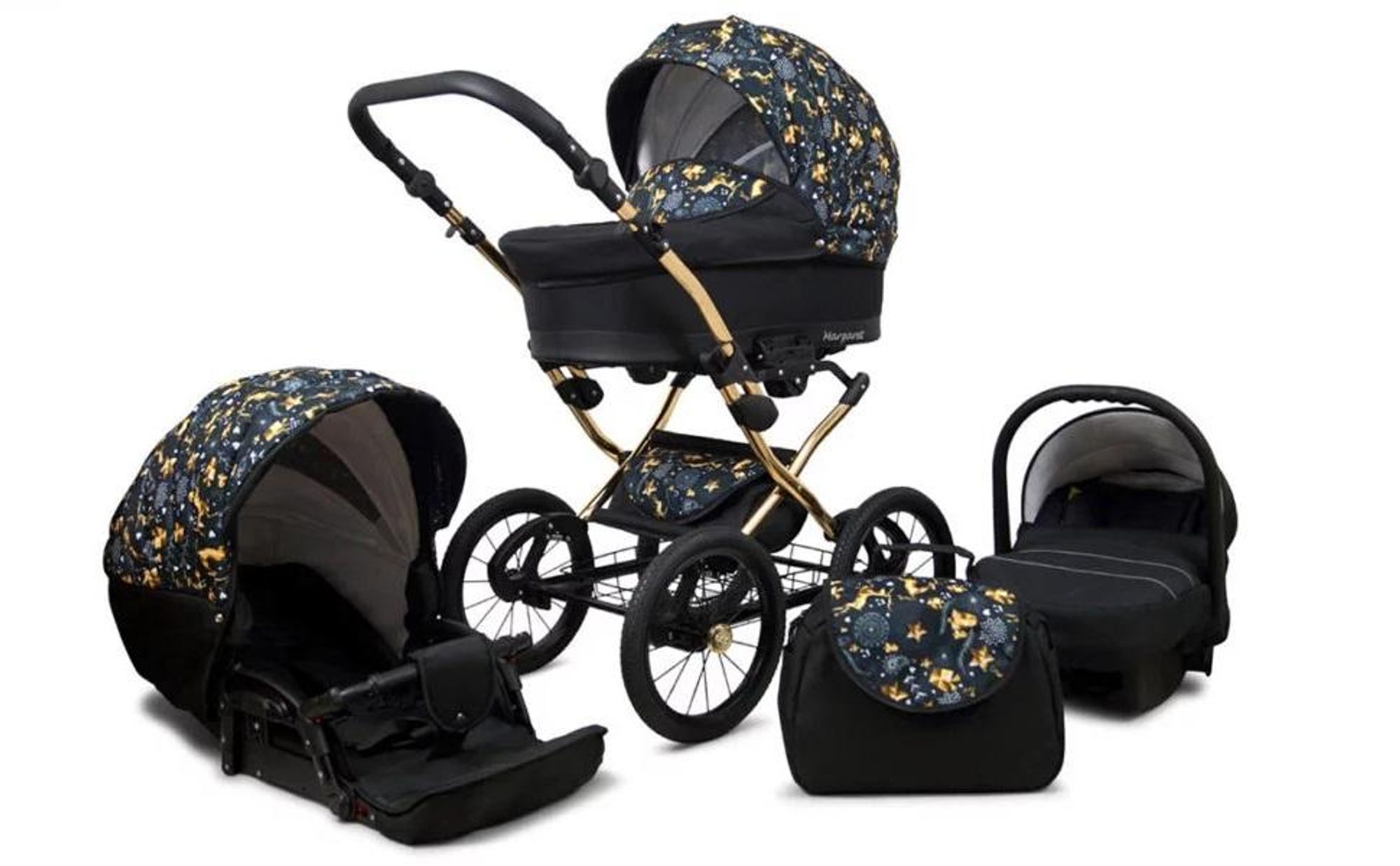 BabyLux® Margaret Exclusive | 2in1 Kinderwagen Set | Grey Flex | Kombikinderwagen | Kinderwagens