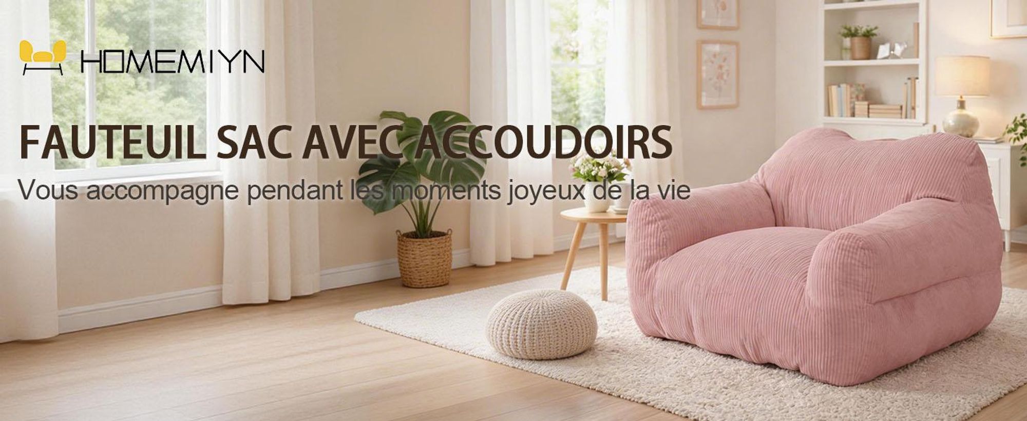 Pouf XXL pour adulte avec rembourrage en mousse, canapé de sol carré