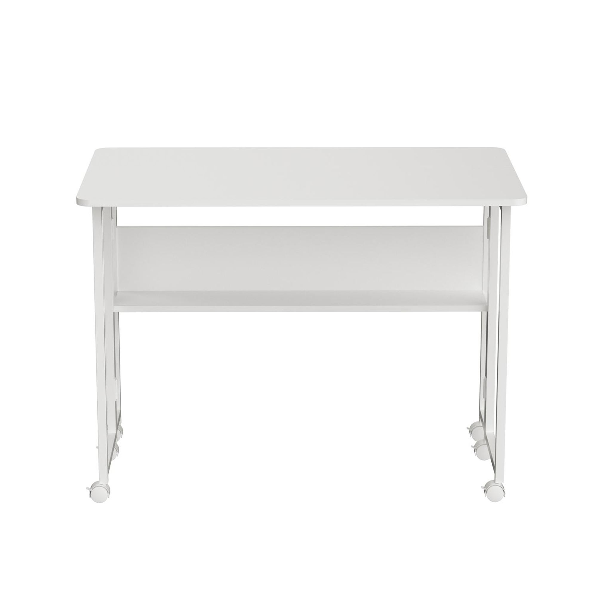 Maclean Klapptisch weiß fahrbar Platte 100x58cm max. 50kg MC-126 W